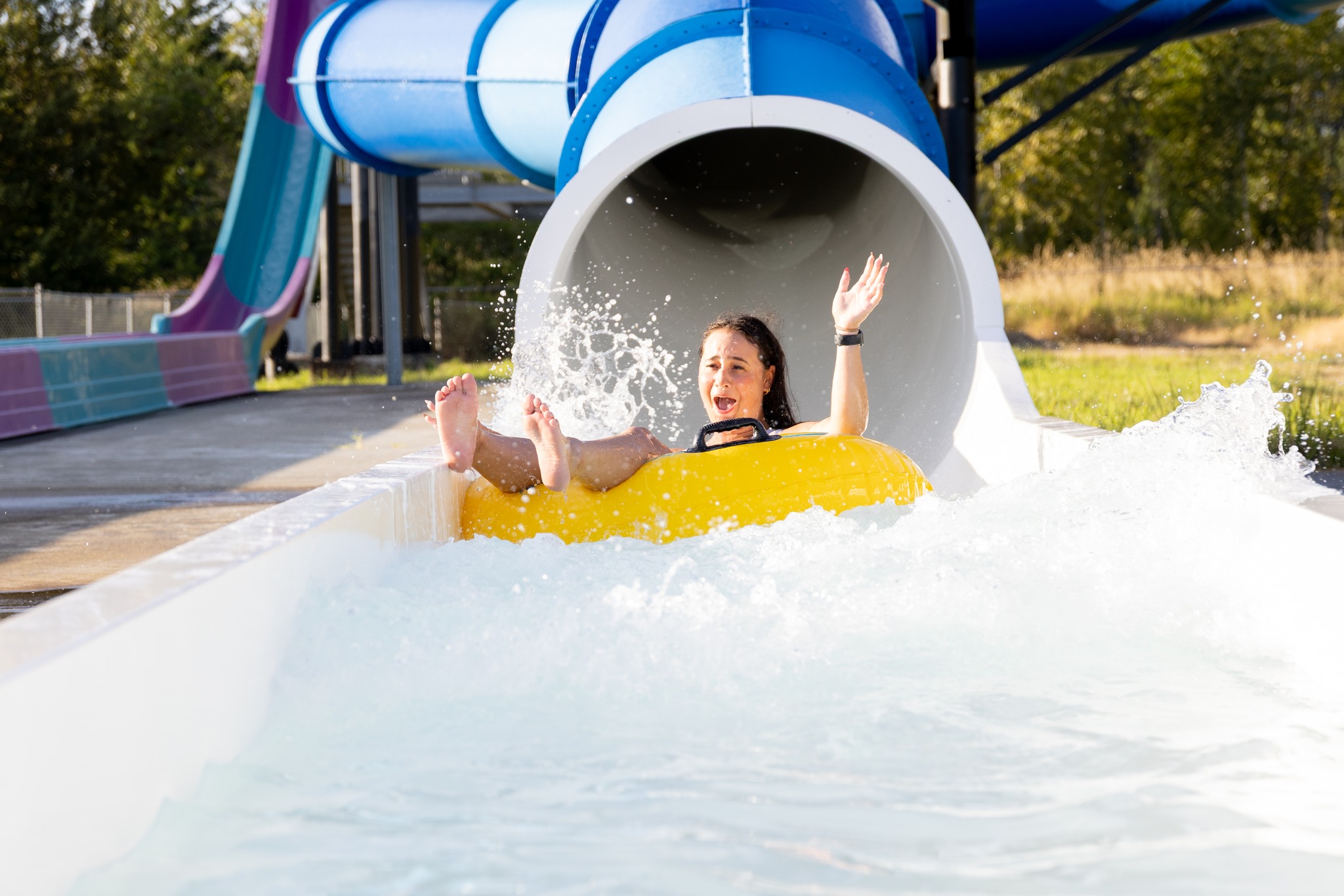 We know the perfect cure for your Monday blues..sliding down the Blue Barracuda! 😏
