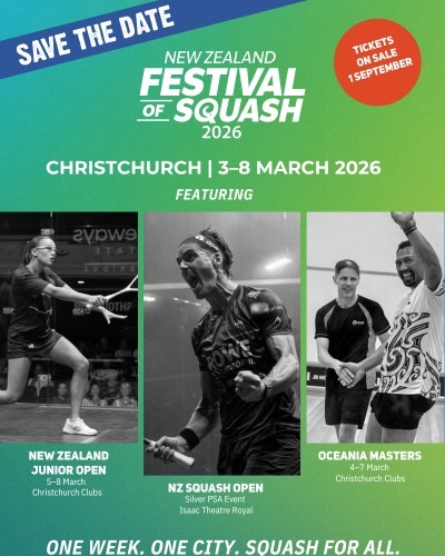 SAVE THE DATE!
2026 OCEANIA MASTERS
📆 4-7 March 2026
📍 Christchurch, NZ