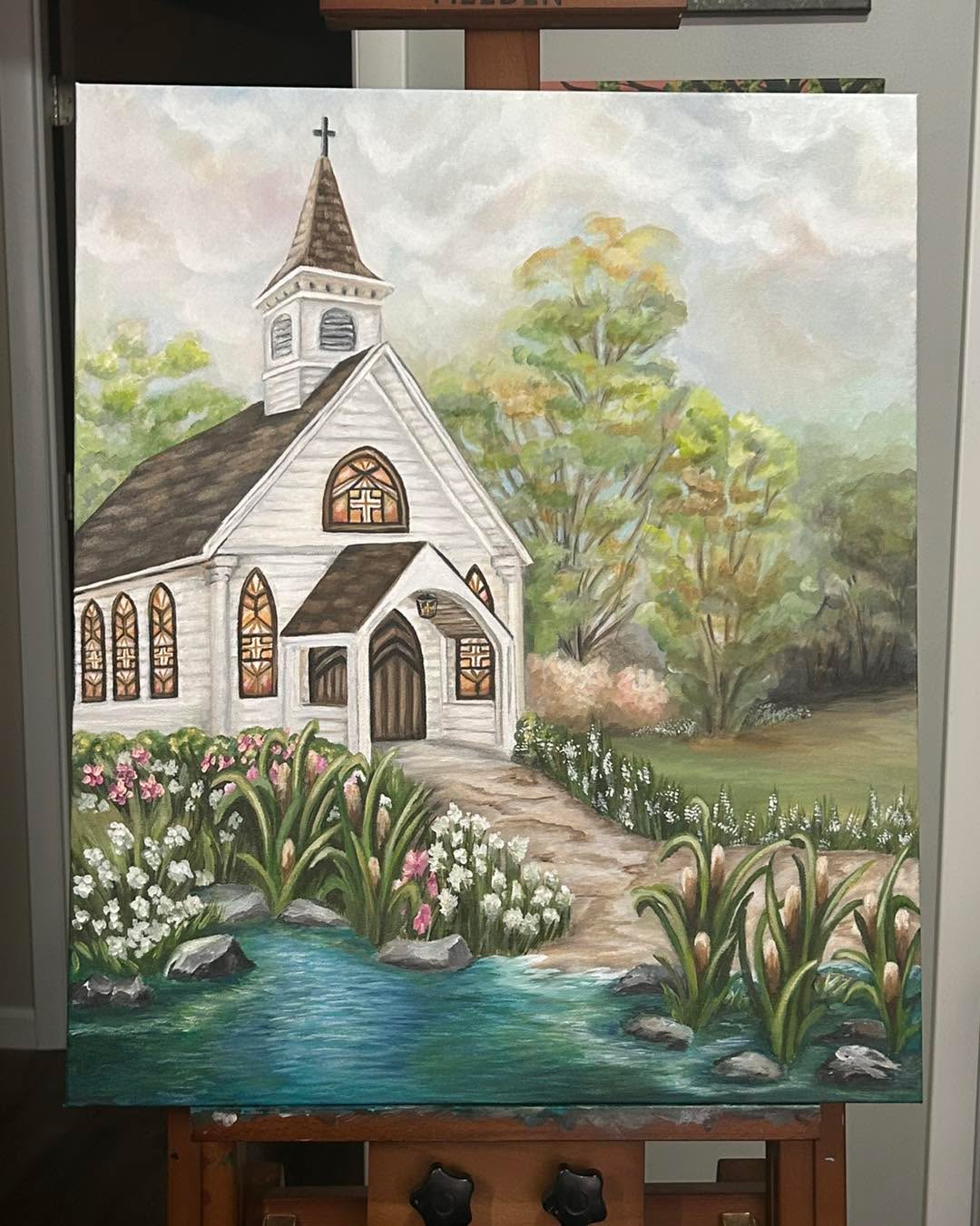 Country Church has been done for a few weeks now and is the second in my country trio series. Iâm excited for the final project which should be completed in the next few weeks. Country farmhouse is currently on the easel. #Country #paintings #countrypaintings #Church #whitechurches #triptic #acrylic #paintings #originalacrylicpaintings #originalacrylicpaintingsforsale #originalacrylicpainting #originalacrylicpaintingoncanvas #originalacrylicpaintingforsale