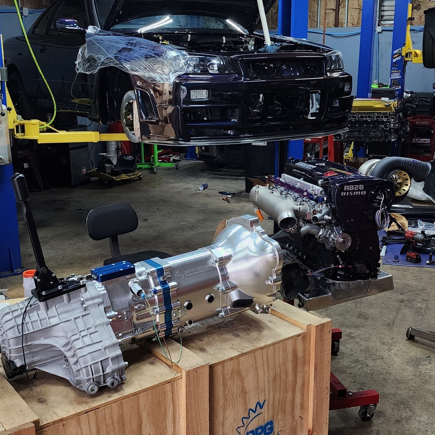 Amazing work going on with our dealer in the USA, @rav.performance . This R34 GTR is getting finished up with some of the best parts available, including our 6 Speed Billet Case Sequential. We can't wait to see and hear it in action!