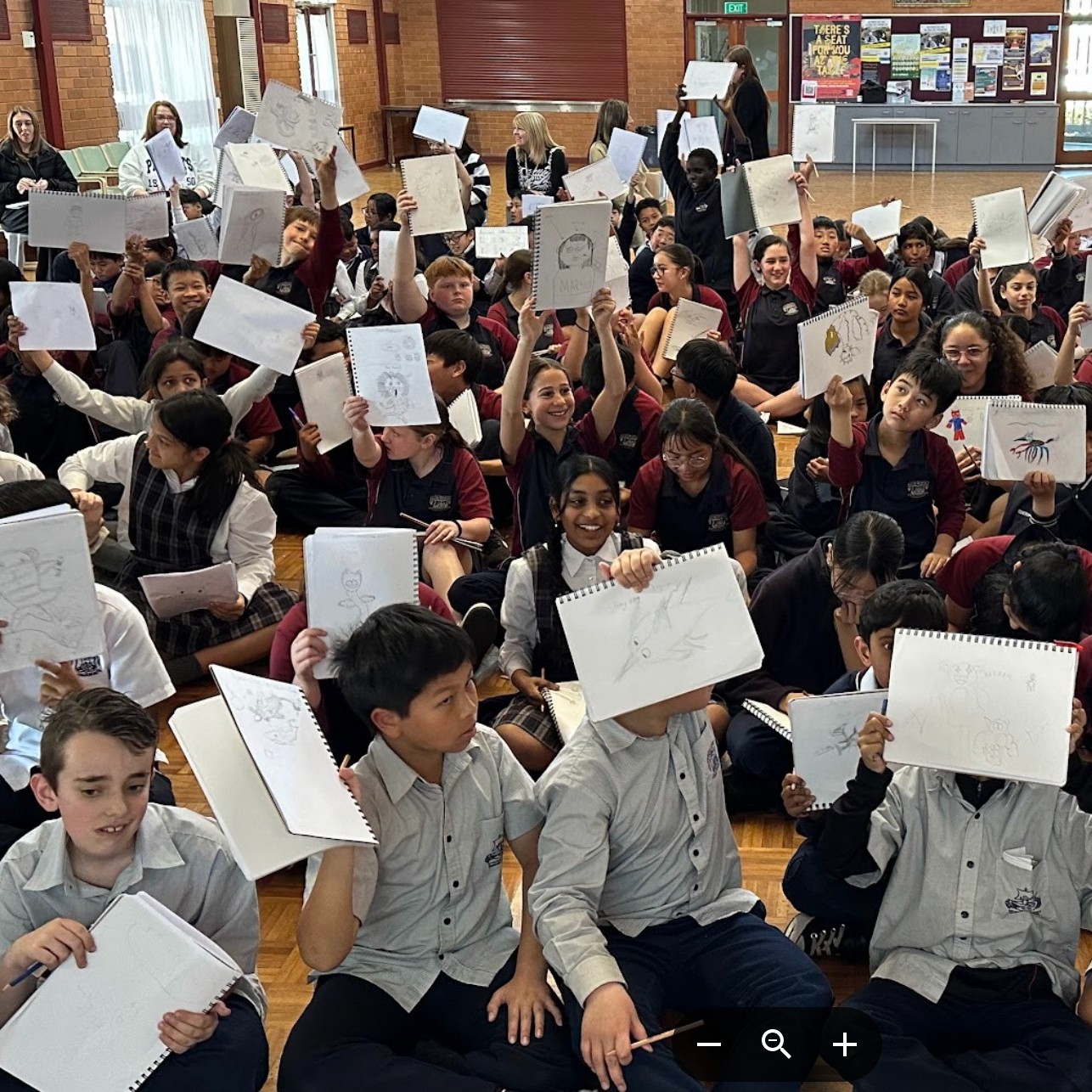 On Thursday the 21st of August all St Peter's students took part in a workshop with Lucinda Gifford. Lucinda has many books she has written and illustrated, with one being 'Whitney and Britney Chicken Divas' which was the book chosen for the 2020 National Simultaneous Storytime. In this workshop, students got to learn about Lucinda's life as an author-illustrator, as well as learn character creating skills by combining their favourite animals to create their very own new creature. This was a wonderful experience to top off another great Book Week!