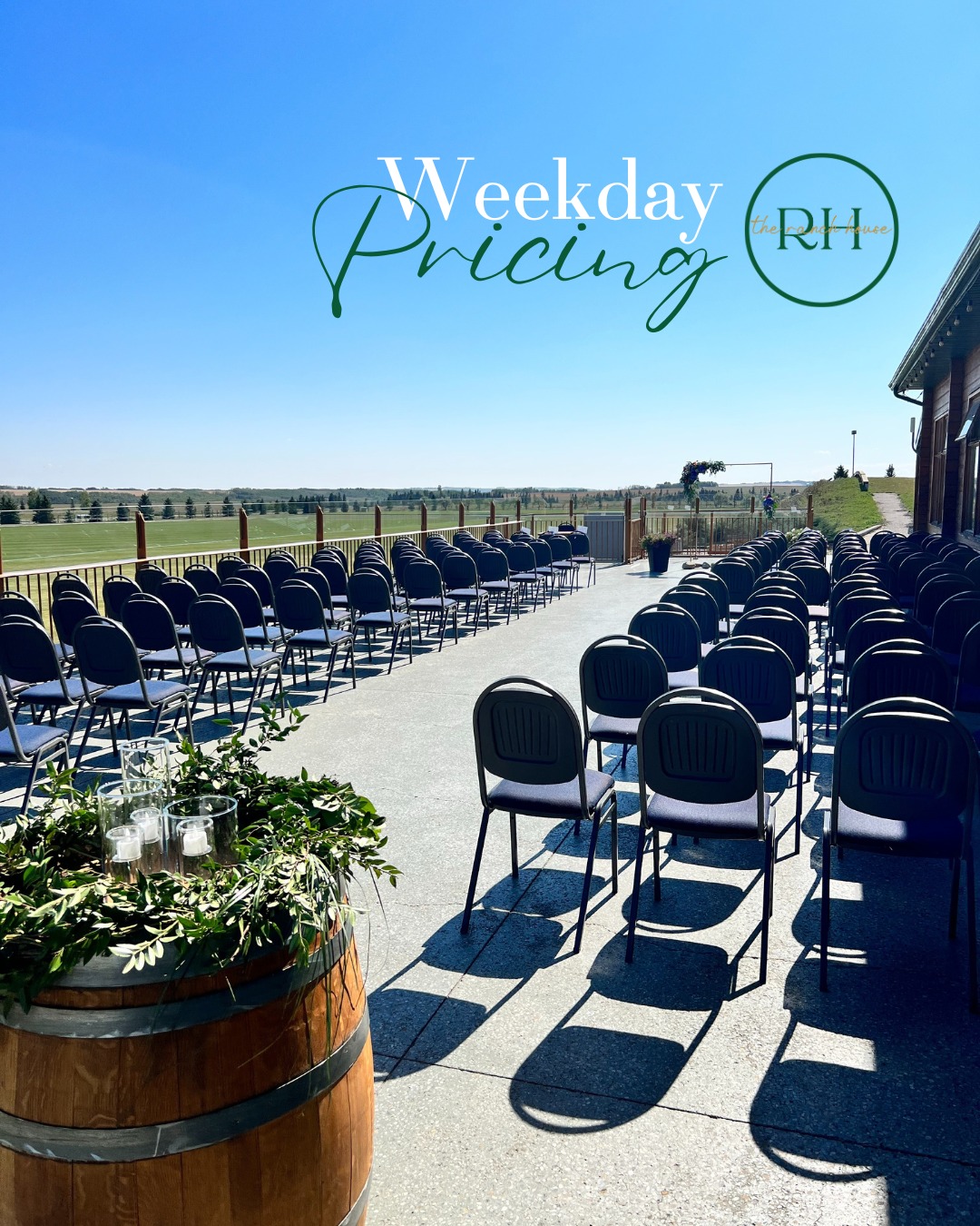 The same stunning views, at even better rates ☀️
Weekday weddings and events enjoy all the details: ceremony chairs, table setups, linens, and classic Ranch House style - at a great price.
Reach out to lock in 2025 & 2026 pricing!
#weekdaywedding #eventvenue #calgaryvenue #weddingplanning #specialrates #theranchhouseyyc #highwoodcatering #yyc