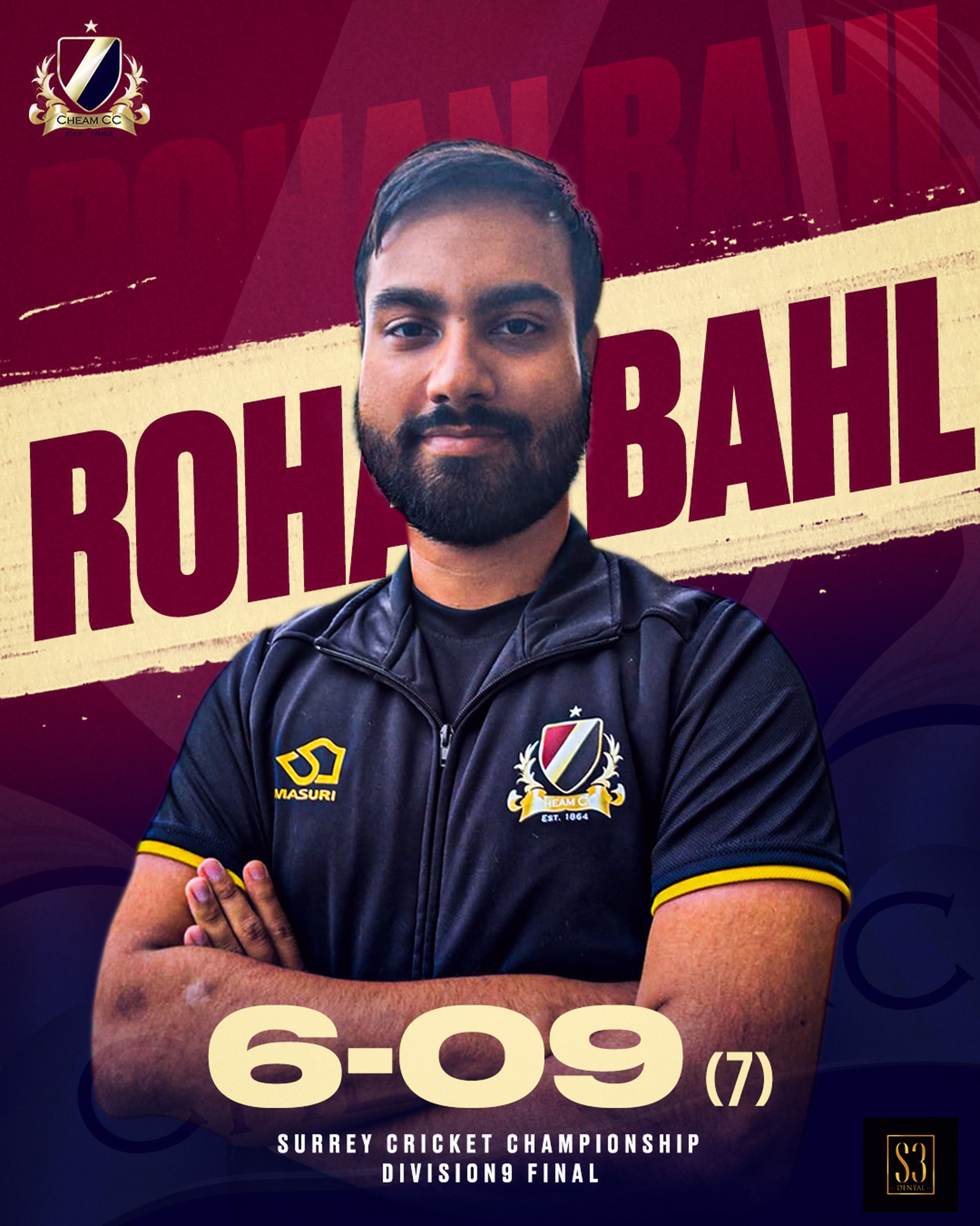 🔥 Rohan Bahl runs riot for Cheam CC 3rd XI in Surrey Championship Div 9! A sensational spell of 7 overs, claiming 6 wickets for just 9 runs. Pure domination with the ball! 🎯💥
#CheamCC #CheamCricket #SurreyChampionship #Div9 #RohanBahl #CricketHighlights #BowlingSpell #CricketLife #ClubCricket #AmateurCricket #CricketCommunity #CricketFamily #CricketLove #CricketPassion #CricketAction