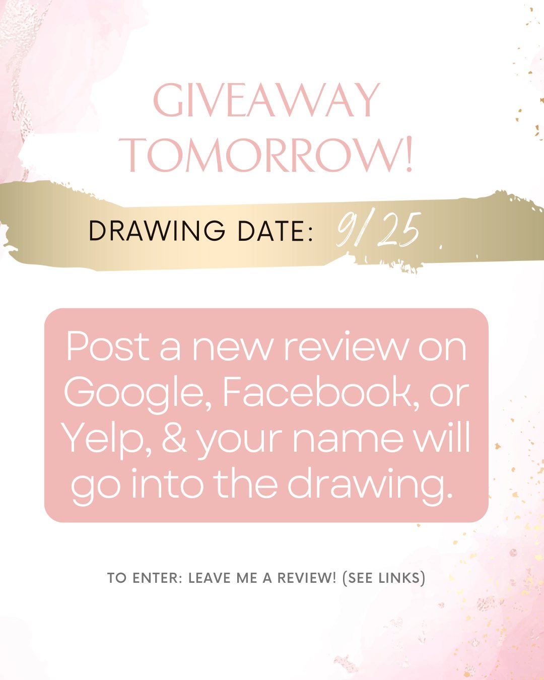 If you're loving what I've done for you, would you mind shouting it from the rooftops (or, you know, just on Google and Facebook)? I'm on a quest to get my review count up, and your kind words would mean the world. But hey, just so we're clear—I'll still love you even if you don't write one. 😉 If you've seen my past giveaways, you know the gifts are GOOOOOD. Don't miss this opportunity! Thank you for your support! (Receive 1 Entry per Review)
Leave a Google Review! https://bit.ly/4n7t6vS
or
Leave a Facebook Review! https://bit.ly/4mn8Rce
(It can be tricky from this link & often times easier to do from your FB app.
or
Leave a Yelp Review! https://bit.ly/42t8IN9
#smallbusiness #smallbusinesslove #grandvillesalon #thankyouforyoursupport