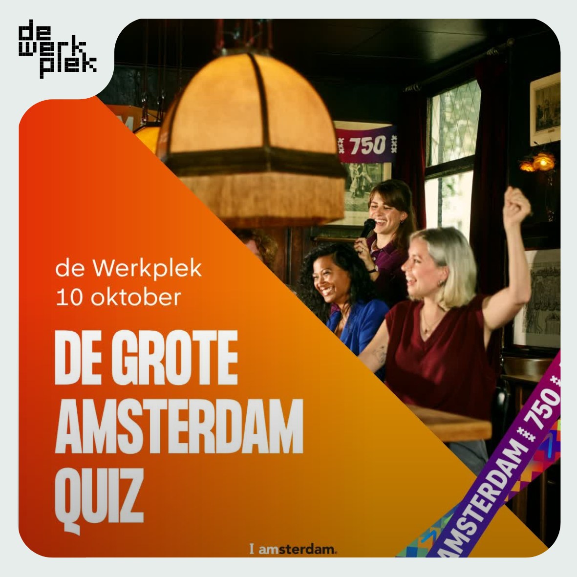 ❓Denk jij alles te weten over Amsterdam? Test het in De Grote Amsterdam Quiz!
📍 Voorronde bij de Werkplek
🗓 Vrijdag 10 oktober
⏰ Inloop 20.00, start quiz 20.30
Vorm een team (max 4 personen), speel mee en maak kans op een plek in de grote finale in de Beurs van Berlage op 25 oktober – live op AT5! 🎉
👉 Schrijf je team in via: link in bio (De Grote Amsterdam Quiz)
#DEGROTEAMSTERDAMQUIZ #Amsterdam750 #flexplek #amsterdamnoord #coworking #community #ondernemers #zzpers #werkplek #ondernemersinnoord #noordaanzet #boostjebusiness