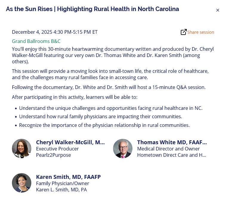 🎥 Spotlight on Rural Health 🌄
We’re proud to share that Dr. Cheryl Walker-McGill, Chair of the NMA AAI Section, is the Executive Producer of “As the Sun Rises | Highlighting Rural Health in North Carolina.”
This inspiring documentary sheds light on the unique challenges families face in accessing care in rural communities and the powerful role of physicians in transforming lives.
📅 Premiering December 4, 2025, at the Winter Family Physicians Weekend, the film will be followed by a Q&A with Dr. Thomas White and Dr. Karen Smith.
Read more here: http://bit.ly/424zLhN
Congratulations to Dr. Walker-McGill for bringing these critical stories to the forefront.
#NMA #AAISection #RuralHealth #HealthEquity #PhysiciansLead #CherylWalkerMcGill
