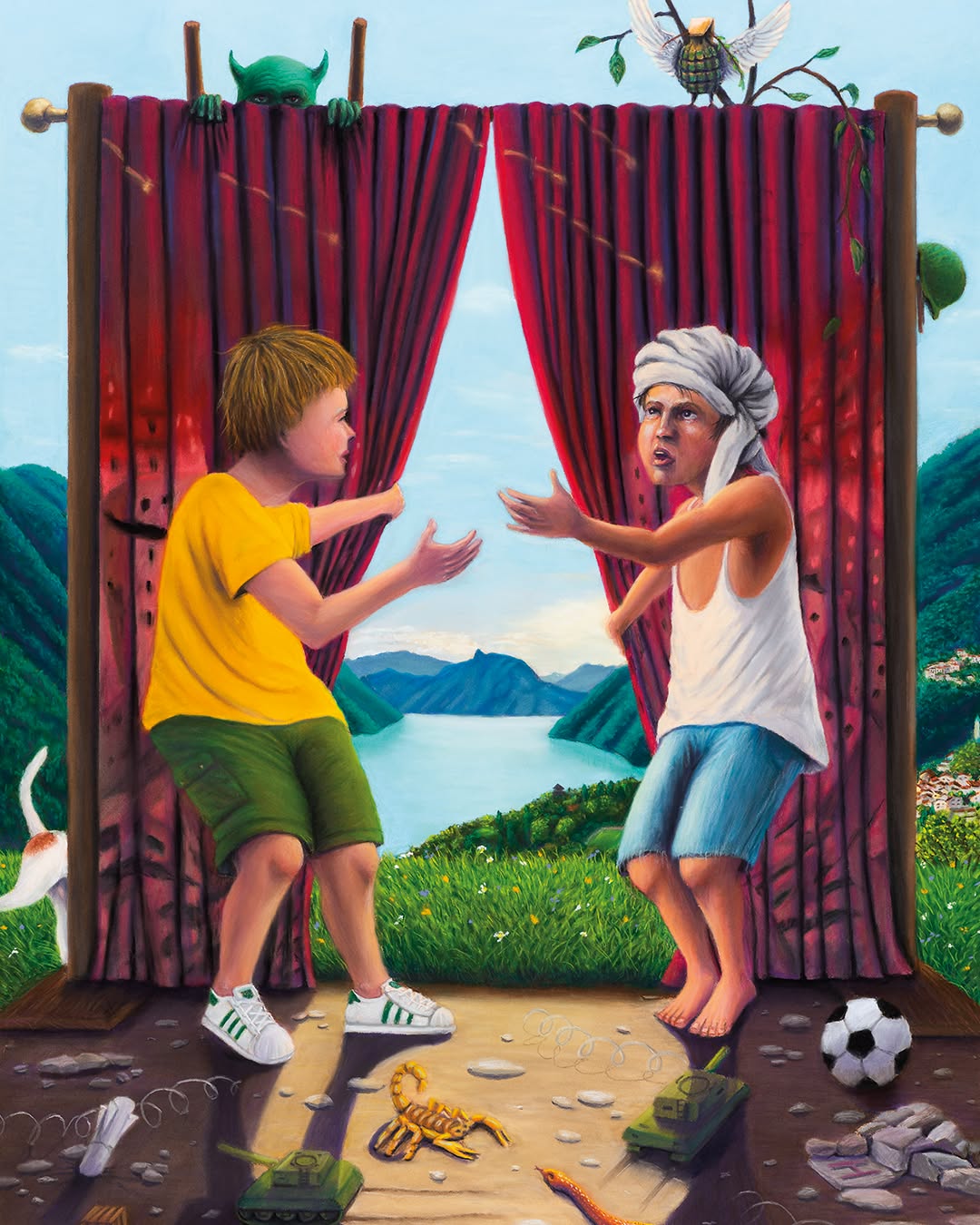 "Teatro di guerra" is my profound reflection on the horrors of war that reach us daily through the screens of our devices. It's a dehumanizing terror so immense that even the devil, struck with fear, bears witness, acknowledging that such destruction is solely man's doing—an abyss of suffering beyond even his darkest imaginings.
Yet, "Teatro di guerra" is more than just a stark portrayal; it's also a powerful anthem of hope. I aimed to fuse the brutal reality of our present with the inherent beauty of my homeland, transforming the lurking horror into a promise for a brighter future. It's my fervent wish that upcoming generations will finally break the chains of division and approach the world with a foresight often absent in those who govern us, oblivious to the lessons of history.
Freely inspired by a masterpiece from the Baroque master Paolo Pagani, this work will be exhibited for the very first time at "Ironico Onirico Unplugged," my solo show taking place next weekend in Castello Valsolda, just a stone's throw from the Casa Pagani museum
Teatro di Guerra / Theater of war
50x70cm
Pastel on Paper
2025
#surrealism #fineArt #contemporaryartists #contemporarypainting #pastels #contemporaryart #stopwar