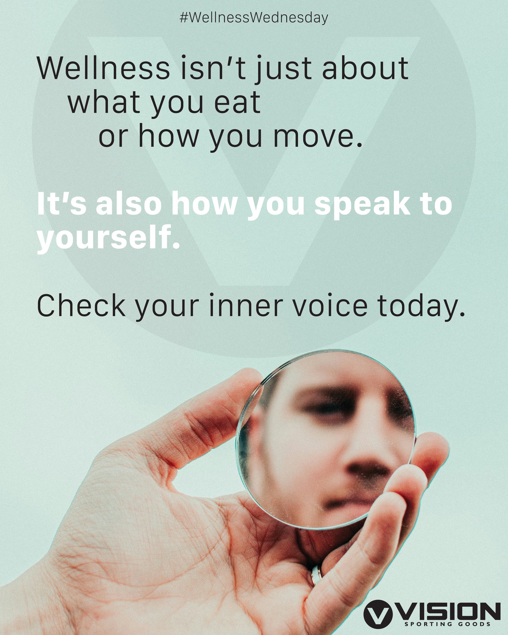 Wellness isn’t just in the gym or on your plate—it’s in your head and heart, too.
✨ Speak to yourself like you would to a teammate or loved one: with patience, encouragement, and grace.
Check your inner voice today.
How are you speaking to yourself? 👇
#WellnessWednesday #VisionSportingGoods #MindsetMatters