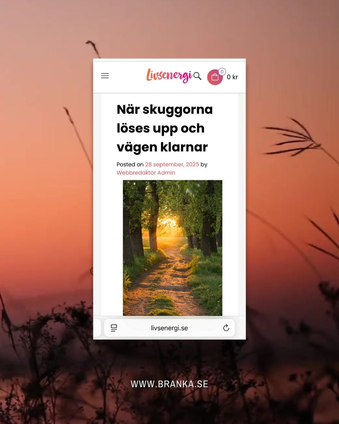 Nyss publicerad krönika i bokklubben Livsenergis medlemstidning! Läs min krönika där jag utforskar hur det är när det som känts tryggt börjar glida ur händerna och vad som kan födas i det tomrum som lämnas kvar.
➡️ Du kan läsa den här: www.livsenergi.se/nar-skuggorna-loses-upp-och-vagen-klarnar
Du kan också hitta den på hemsidan. Som medlem i Livsenergi får du tillgång till fler texter, inspiration och djupare resonemang i gemenskap med likasinnade.
Branka
www.branka.se
@livsenerginu