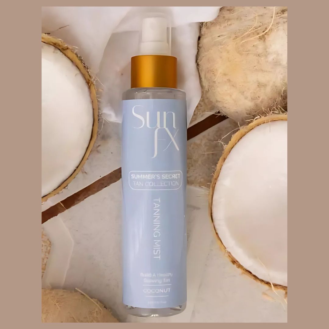 SunFX Summer Secret Tanning Mist – Achieve a flawless bronze glow in just 4–6 hours while nourishing and conditioning your skin. Infused with hyaluronic acid, botanical extracts, and coconut hydrosol, this lightweight mist hydrates deeply while evening out skin tone. With ECOCert DHA and a protein-rich formula to support skin health, it’s free from dyes and artificial fragrances. Enjoy a natural, sun-kissed tan with the irresistible scent of coconut. Perfect for daily use! 🌴✨
.
.
#SunKissedSkin #GlowingTan #BronzeBeauty #TanningMist #SunFXTan #HydratedGlow #SummerSkinVibes #NaturalTan #CoconutGlow #RadiantSkin #love #sunfxcanada #instanttan #skinfxinc #retail #RetailTherapy