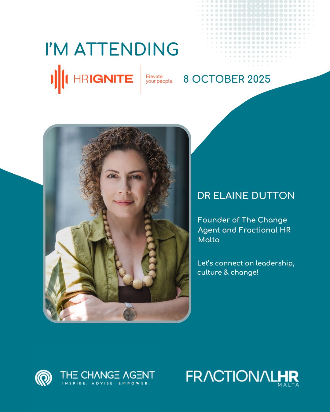 Looking forward to being part of FHRDโs HR Ignite Malta 2025!
Iโm excited to join Maltaโs HR and leadership community at this yearโs HR Ignite Conference - a space that always sparks meaningful conversations about the future of people, culture, and performance.
Iโll be there representing The Change Agent and our recently-launched sister brand, Fractional HR Malta, connecting with fellow professionals who care deeply about building healthier workplaces and stronger human connections.
If youโre attending, come say hello ๐ - Iโd love to exchange ideas, explore collaboration opportunities, or simply have a great conversation about leadership, learning, and change.
See you at Hilton Malta on 8 October!
#HRIgnite2025 #TheChangeAgent #Leadership #PeopleAndPerformance #HRCommunity #Collaboration #CultureChange