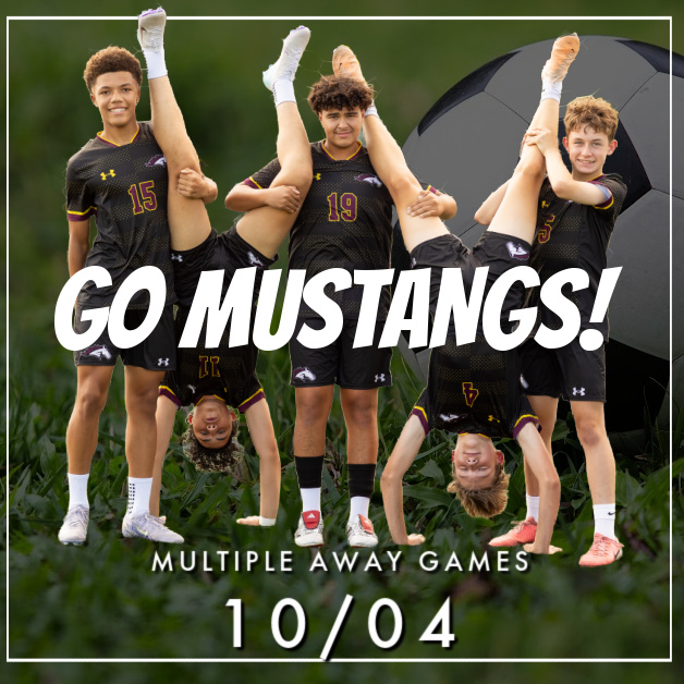 Game Day on the Road!
Our Mustangs are heading to Eau Claire North today for a quad matchup – both Varsity and JV will play two games each, for a total of FOUR games on the schedule!
Let’s send them all the good vibes as they battle it out on the field.
GO MUSTANGS!
#MustangSoccer #GoMustangs #GameDay #AwayGames #MustangPride
