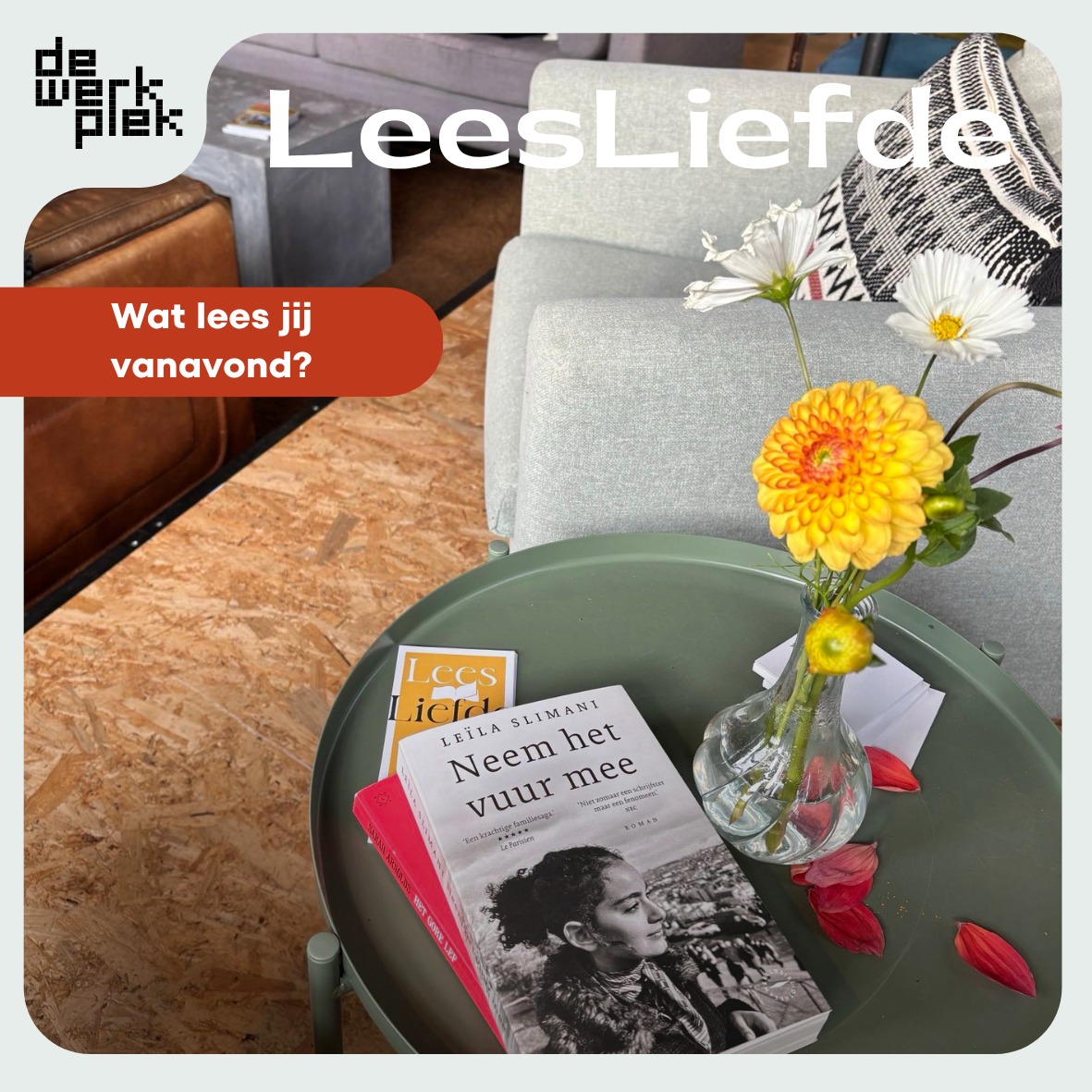 📚✨ Wat lees jij vanavond?
LeesLiefde keert terug bij de Werkplek! Een avond helemaal voor jou en je boek – zonder telefoons, notificaties of afleiding. De ruimte wordt omgetoverd tot een huiselijke leesplek met comfortabele stoelen en een drankje binnen handbereik.
🗓 30 september 2025
⏰ 19:30 – 21:30
📍 de Werkplek, Hulstweg 11, Amsterdam-Noord
💸 Pay What You Like – jij bepaalt je bijdrage
Reserveren mag, maar hoeft niet. Kom langs, nestel je met je boek en ervaar de rust van offline lezen.
LeesLiefde is een initiatief van zelfstandig redacteur Liesbeth Vries (@redactievanlies) in samenwerking met de Werkplek.
#leesliefde #offline #nodistraction #coworkingamsterdam #flexplekamsterdamnoord #werkplekamsterdam #community #amsterdamnoord #ZZPamsterdam #ondernemeninnoord