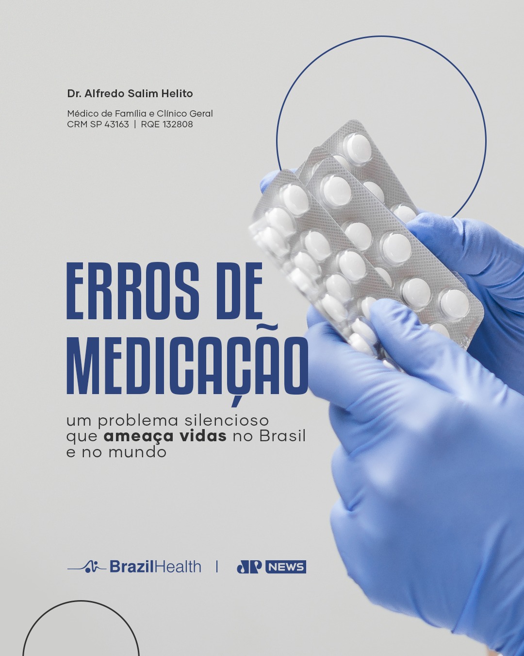 Um problema silencioso na saúde causa milhões de danos evitáveis e milhares de mortes todos os anos em todo o mundo: os erros de medicação.
O clínico geral Dr. Alfredo Salim analisa a dimensão desse desafio e os caminhos para a prevenção em um artigo urgente e exclusivo para a Jovem Pan.
Entenda as principais falhas e como a segurança do paciente pode ser fortalecida. Leia o conteúdo completo no link.
https://jovempan.com.br/saude/milhares-de-pessoas-sofrem-com-erros-de-remedios-em-hospitais-e-farmacias-no-brasil.html
Dr. Alfredo Salim
Clínica Médica
CRM SP 43163 | RQE 132808
#ErrosDeMedicacao #SegurancaDoPaciente #SaudePublica #Prevencao #Medicamentos #Saude #JovemPan