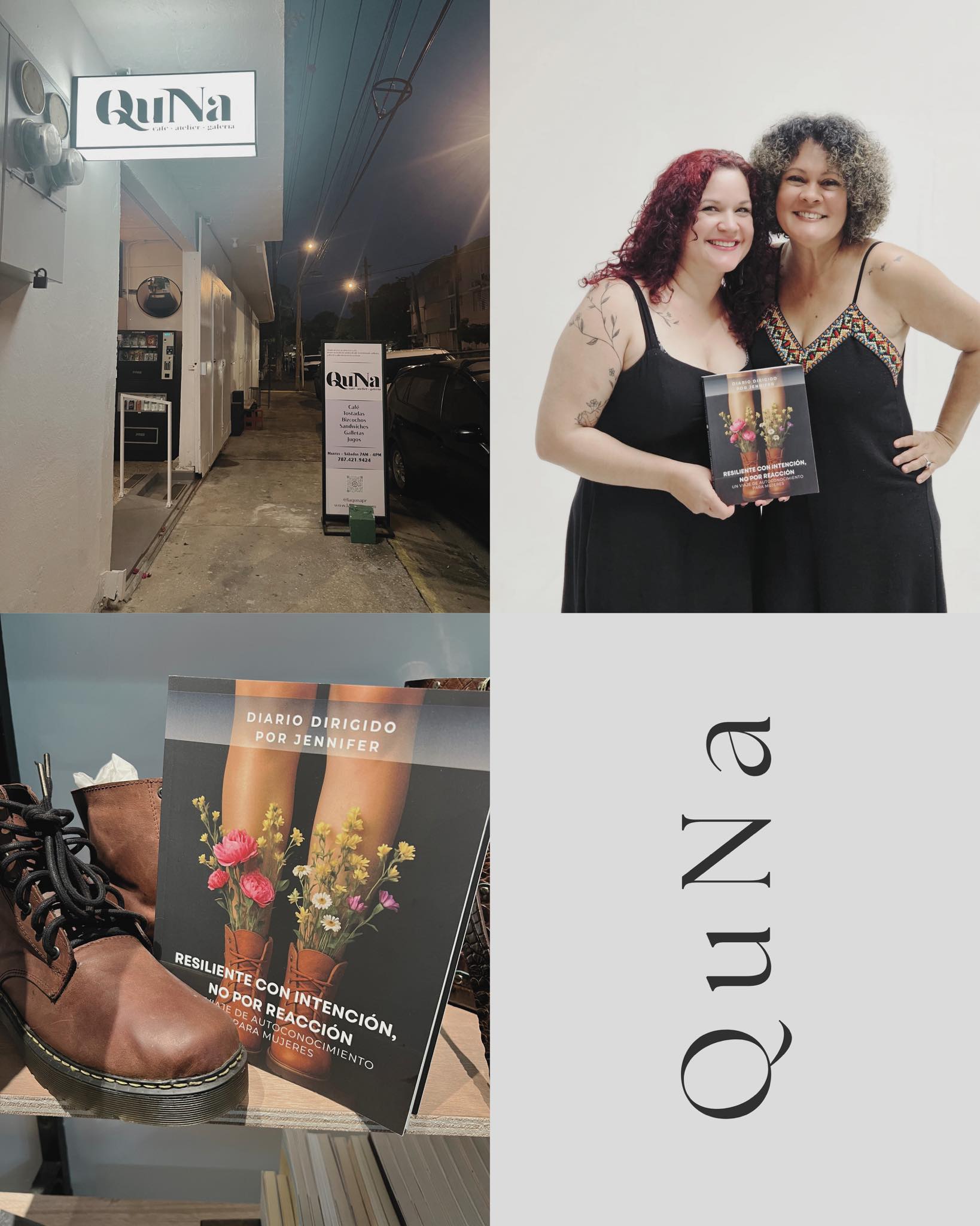 Una hermosa noche con personas talentosas y auténticas. Agradecida por la oportunidad de ver mi libro en este espacio tan especial, La QuNa en Caguas. ¡Visítenlos! Es un café, galería y atelier. Y, gracias a Mi editora favorita Eunice Castro (la mejor). @mieditorafavorita @laqunapr