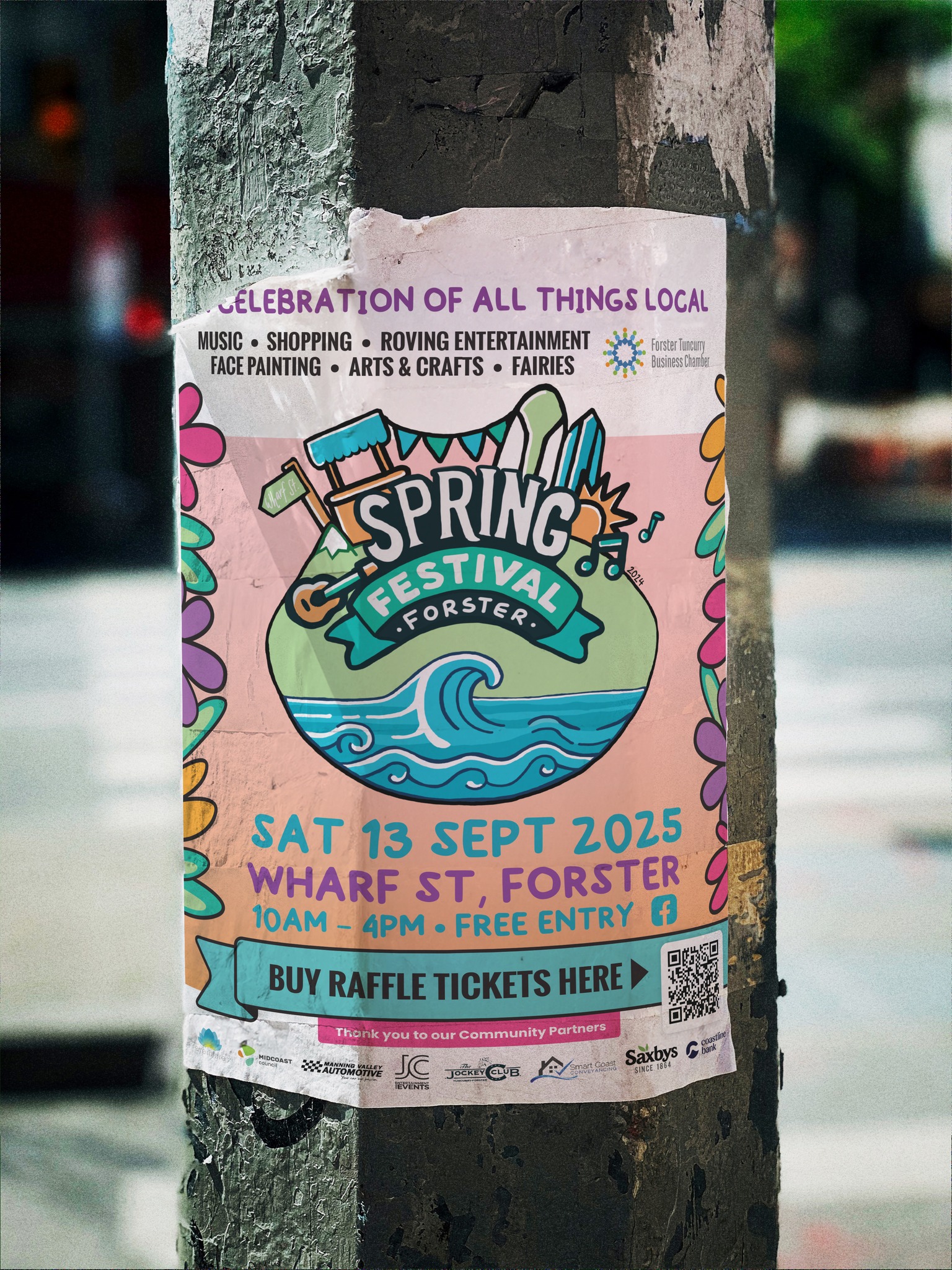 🌸 Did you make it to the Forster Spring Festival this year?
It's such a great day for our community. I designed the poster for this year’s event.
I always enjoy working on projects that celebrate our local area and bring people together... plus its always a bonus when I get to use a little colour!