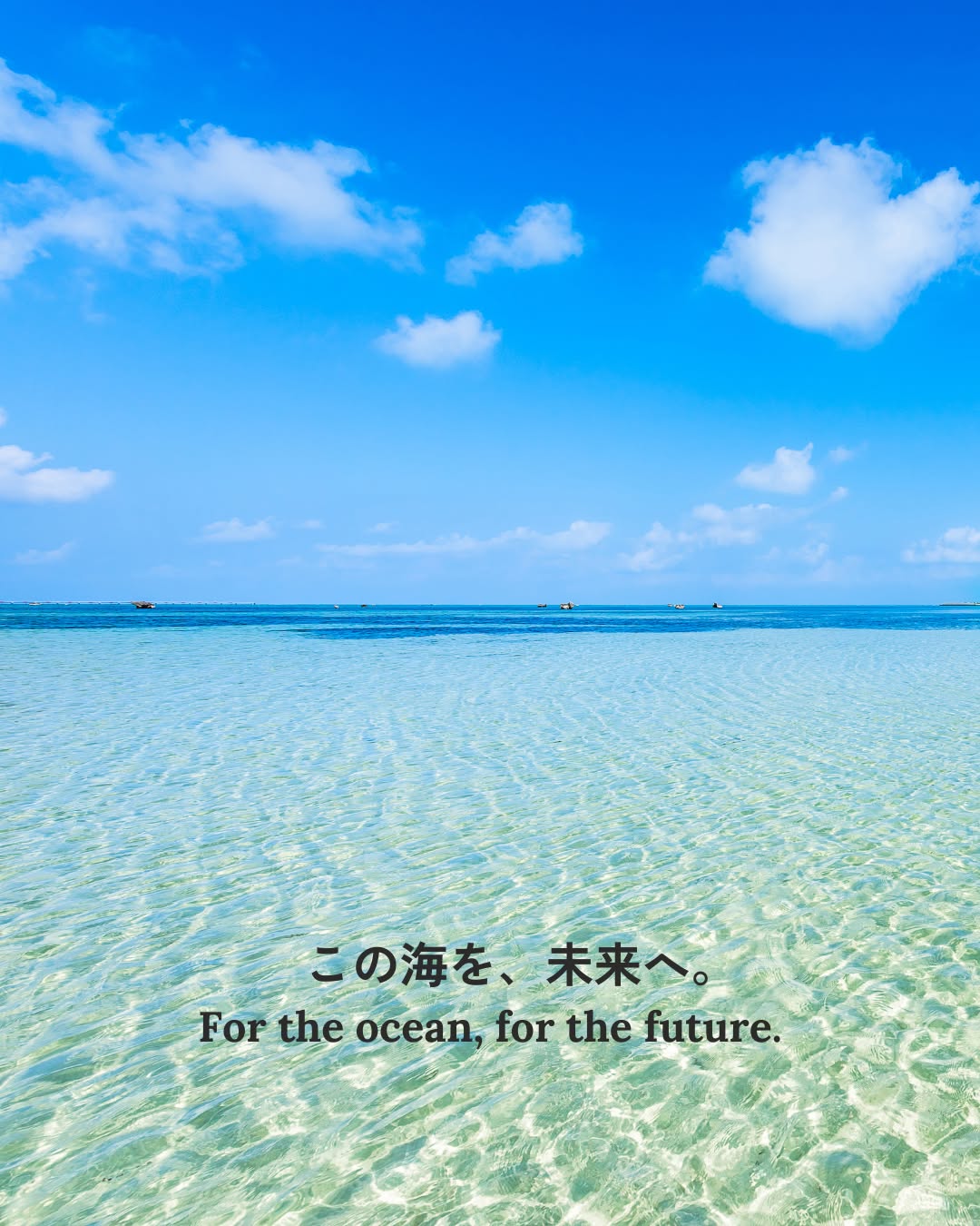 青く広がる海の中には、
数えきれないほどの命が生きています。
魚、海草、ウミガメ、そしてジュゴン。
それぞれがつながり合い、
この海の世界をつくっています。
私たち人間も、そのつながりの一つ。
私たちにできることは、
そのつながりをまもり、未来へ渡していくこと。
この海を、未来へ。
いのちがめぐる海が、これからも続きますように。
Beneath the endless blue,
countless lives are thriving.
Fish, seagrass, sea turtles — and the gentle dugong.
Each connected, each playing a part
in the living story of the sea.
We humans are part of that connection, too.
Our role is to protect that bond
and pass it on to the future.
For the ocean, for the future —
may the sea of life continue to flow.
#宮古島 #エコツア