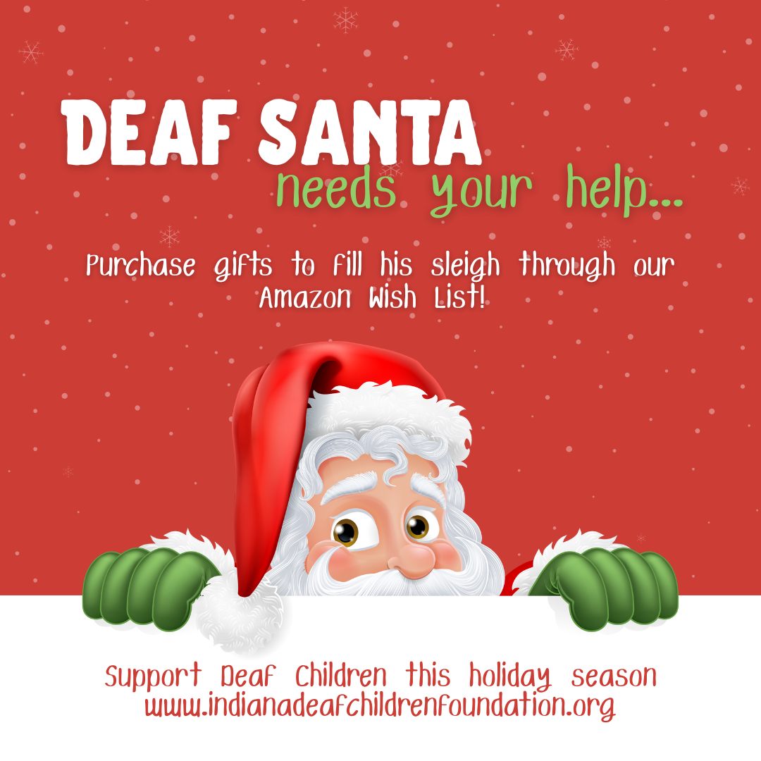 ✨❄️ Help Deaf Santa bring joy to Deaf children this holiday season! 🎅🎁
The Indiana Deaf Children Foundation (IDCF) and the Indiana School for the Deaf (ISD) are teaming up to host a magical Holiday Bazaar—a fully accessible event designed especially for Deaf kids!
And guess what? Deaf Santa is coming to town! But he needs YOUR help to fill his sleigh. 🛷🎁
👉We’ve created an Amazon Wish List with gifts that will be handed out to children by Deaf Santa himself during the event. These gifts will bring smiles, laughter, and a sense of belonging to so many Deaf kids—many of whom are meeting Santa in their own language for the first time! ❤️
✅It’s easy to help:
Click the link to our Amazon Wish List 📦
Choose a gift (or two!) to donate 🎁
Know you’re making the holidays brighter for a Deaf child 🌟
🎁https://a.co/2nsY1A7
Every donation goes directly to a child’s hands—no middleman, no delays. Just pure holiday magic delivered by someone who signs, understands, and celebrates their identity. ✨
Thank you for supporting the Deaf community and making this season unforgettable.
#DeafSanta #IDCF #ISD #HolidayBazaar #GiveBack #AccessibleHolidays #DeafKidsMatter #AmazonWishlist #SignLanguageSanta #IndianaDeafChildren