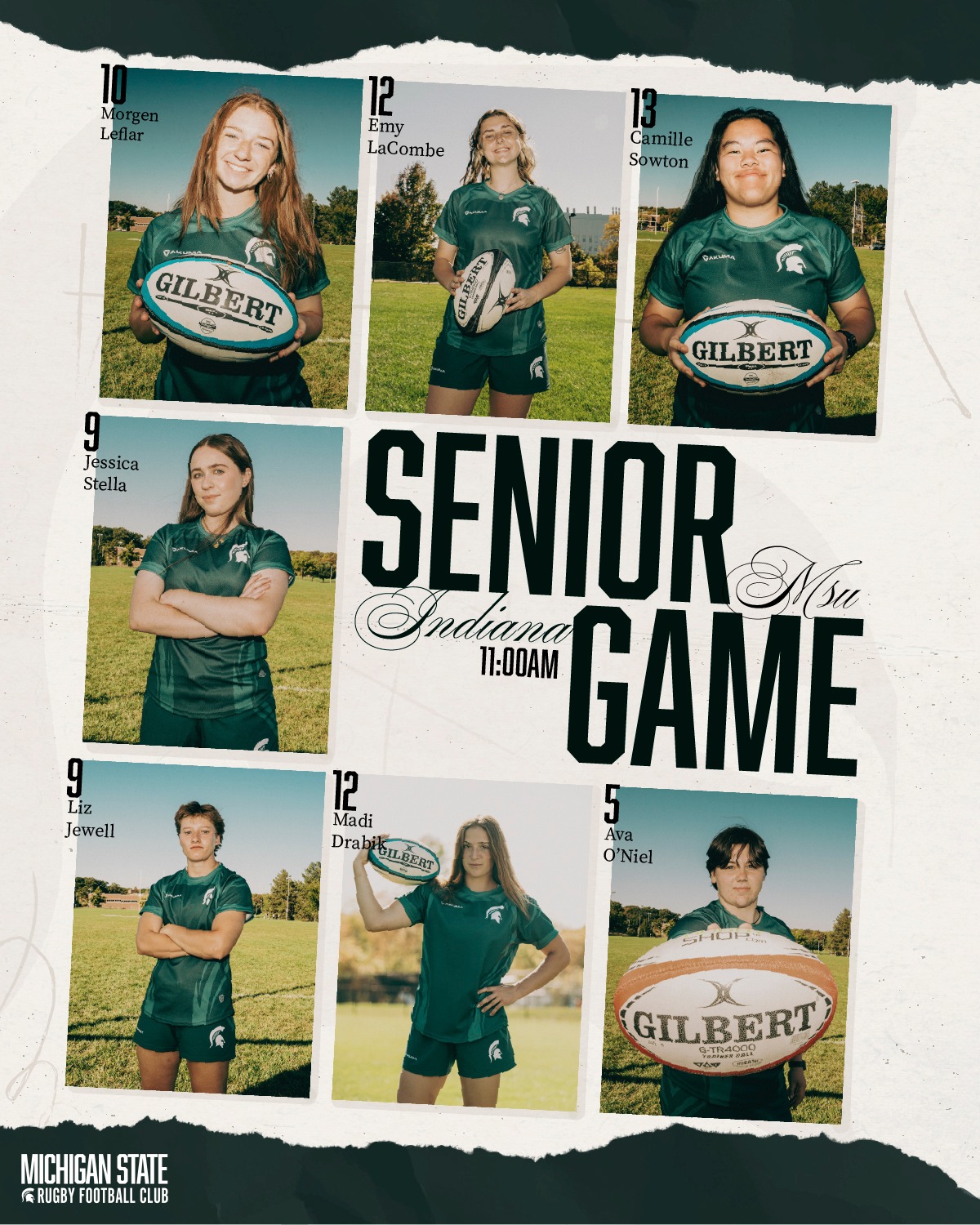 SENIOR DAY🎓
Join us as we celebrate our seniors and take on Indiana at our home field!
Kickoff is at 11:00am at Vet Med Field
Senior celebrations will take place immediately after the game.
Let’s pack the sidelines and show some love for our graduating players! 💪
#Graduation2025 #msurugby #womensrugby