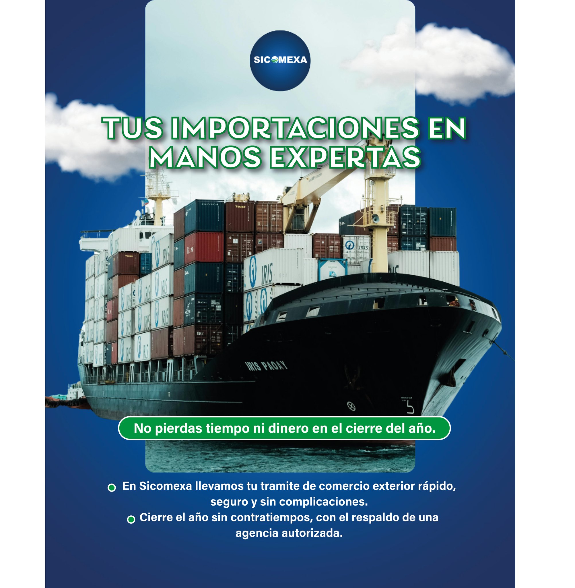🚨🚢 ¡Tu carga está por llegar… que los trámites no te detengan!
En Sicomexa 🧾📦 agilizamos tus procesos aduaneros para que todo llegue a tiempo ⏱️.
Cierra el año sin contratiempos, con el respaldo de expertos ✅.
#Sicomexa #AduanasEcuador #ComercioExterior #Importadores #Cuenca #CargaInternacional