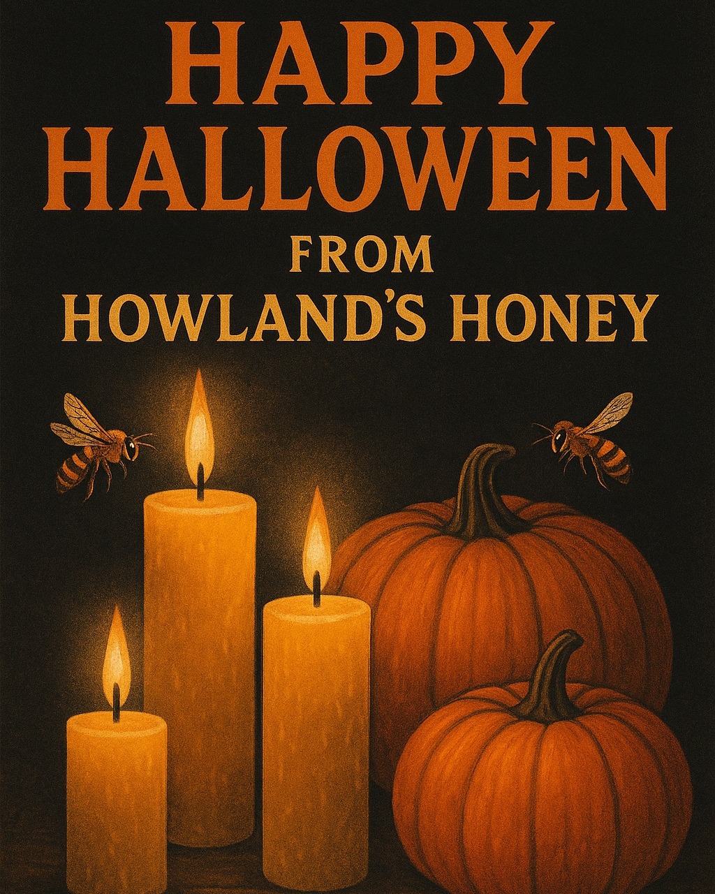 🎃 Happy Halloween from Howland’s Honey! 👻🐝
Wishing you a night full of sweet treats, cozy warmth, and a little spooky fun.
Light up your Halloween with the golden glow of our pure Saskatchewan beeswax candles — naturally honey-scented and perfect for every pumpkin-lit night.
From our hives to your home — have a bee-witching evening! 🍯🕯️
#HappyHalloween #HowlandsHoney #BeeswaxCandles #SaskMade #ShopLocalSK #NaturalGlow #BeeKind #HalloweenVibes