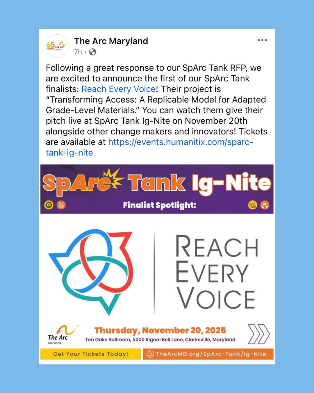 We’re honored to be selected by The Arc Maryland as a SpArc Tank finalist!
Transforming Access: A Replicable Model for Adapted Grade-Level Materials is about ensuring curriculum access for all learners and harnessing the power of specialized AI to reduce special educator workloads. Every student deserves access to rigorous, grade-level learning and we're eager to find creative solutions to both these needs!
Thank you to The Arc Maryland for recognizing the importance of inclusion and innovation. We can’t wait to share our vision on November 20th!
#ReachEveryVoice #TransformingAccess #InclusiveEducation #EveryoneBelongs #PresumeCompetence #AccessibleEducation @adaptiverseapp #EdTech #AIForGood