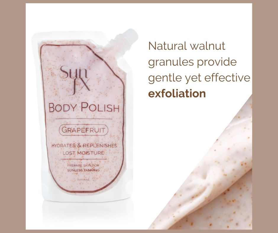 ✨ Prep. Polish. Perfect.
Get your glow the right way with our Sunless Tanning Prep Exfoliant — your essential first step to a flawless, even tan. 🌞
🍊 Infused with grapefruit essence for a refreshing scent
🌰 Natural walnut granules gently exfoliate
💧 Hydrating, nourishing formula smooths & replenishes skin
♻️ Sustainable, recyclable packaging
Use before tanning or to remove old colour for your smoothest sunless results yet! 💫
#SunlessTanning #TanPrep #GlowReadySkin #SelfTan #SprayTanPrep #ExfoliateAndGlow #SmoothSkin #CleanBeauty #BodyCare #TanningEssentials #love #sunfxcanada #body #polish #grapefruit #exfoliate