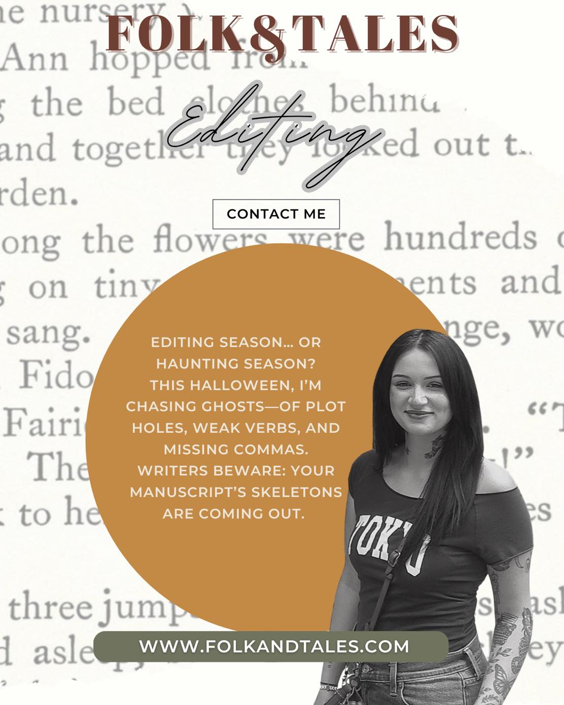 Editing season… or haunting season? 🕯️
This Halloween, I’m chasing ghosts—of plot holes, weak verbs, and missing commas.
Writers beware: your manuscript’s skeletons are coming out. 💀📚
#Bookstagram #EditorsOfInstagram #WritersLife #HalloweenReads #WritingCommunity