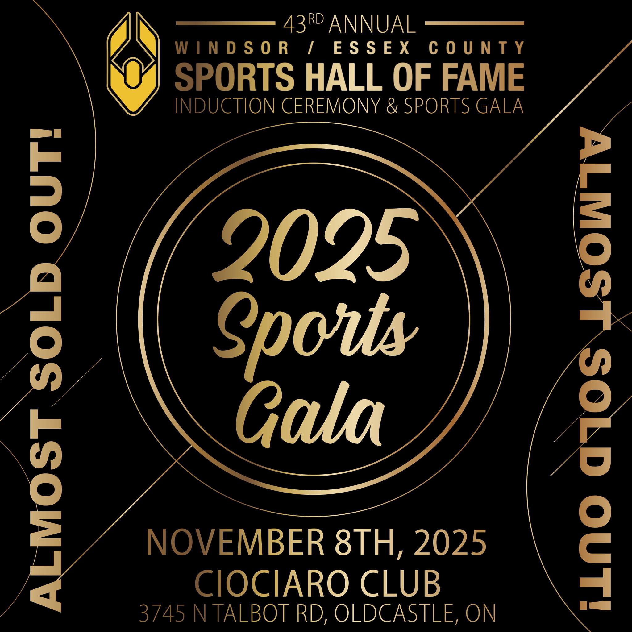 🎟️ TODAY IS THE LAST FULL DAY TO GET YOUR TICKETS!! Don’t miss your chance to be a part of the 2025 WECSHOF Gala!🏆 Tickets are only available ONLINE, so get your tickets before they are gone! Ticket sales close November 5th at Midnight!
.
To purchase tickets, use the link in our bio, or visit www.WECSHOF.com
.
We can’t wait to host our annual Inductee Gala on November 8th at the Ciociaro Club of Windsor!
.
.
#wecshof #HallOfFame #Gala #Athletes #Builders #Inductees #windsoressex
#windsor #Sport