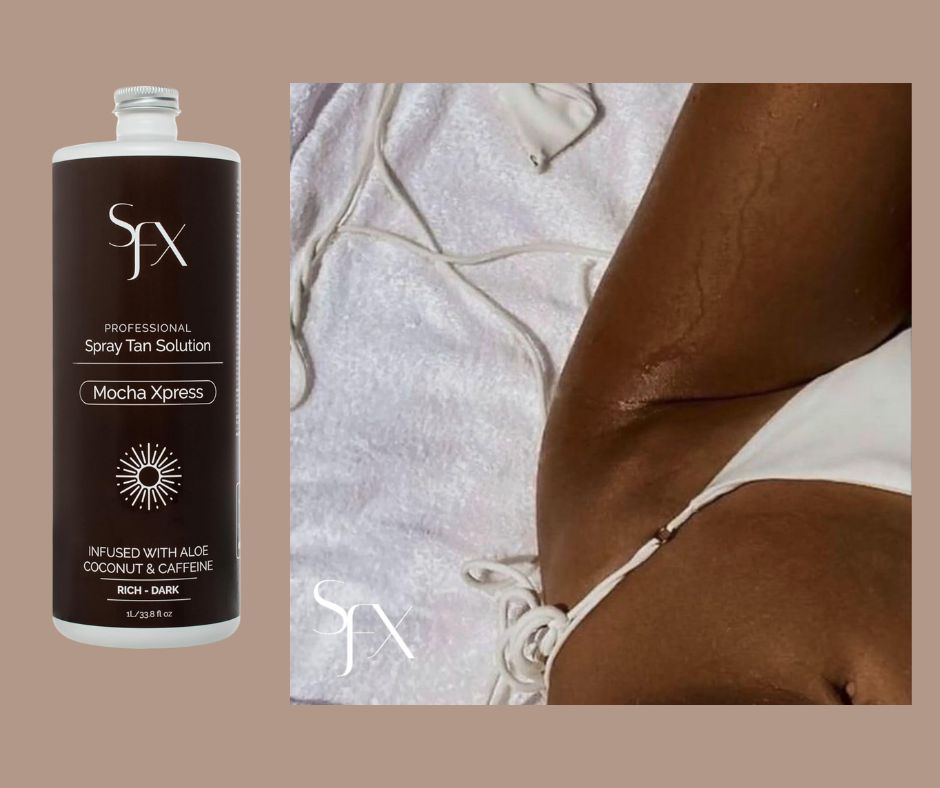 Mocha Xpress – Rapid Dark Tan
Infused with organic Aloe Vera, organic Green Tea, and natural Coconut, Mocha Xpress delivers a warm, rich, natural-looking dark tan with rapid results. Formulated with all-natural approved DHA, this luxurious tanning solution allows you to control the depth of your tan through time activation, making it suitable for all skin types. Its unique blend of organic and natural ingredients ensures a beautiful, instant, and natural-looking color without parabens, alcohol, or artificial preservatives. Mocha Xpress can last 5–10 days on most skin types.
Developing Time:
Mocha Xpress Dark Summer (14% DHA): 2–4 hours
Please note: initial color may not be visible immediately after washing, but it will continue to develop for up to 24 hours. For fairer skin tones, reduce initial wash-off time to 30–60 minutes for a more controlled depth of color.
.
.
#TanningRoutine #FakeTan #GlowGameStrong #TanPerfection #InstantGlow #OrganicSkincare #NaturalIngredients #AloeVera #GreenTea #CoconutOil #ParabenFree #CrueltyFreeBeauty #SkinSafe #MochaXpress #RapidTan #DarkTan #TanGoals #GlowUp #SunKissed #TanLife #TanLovers #NaturalTan #HealthyGlow