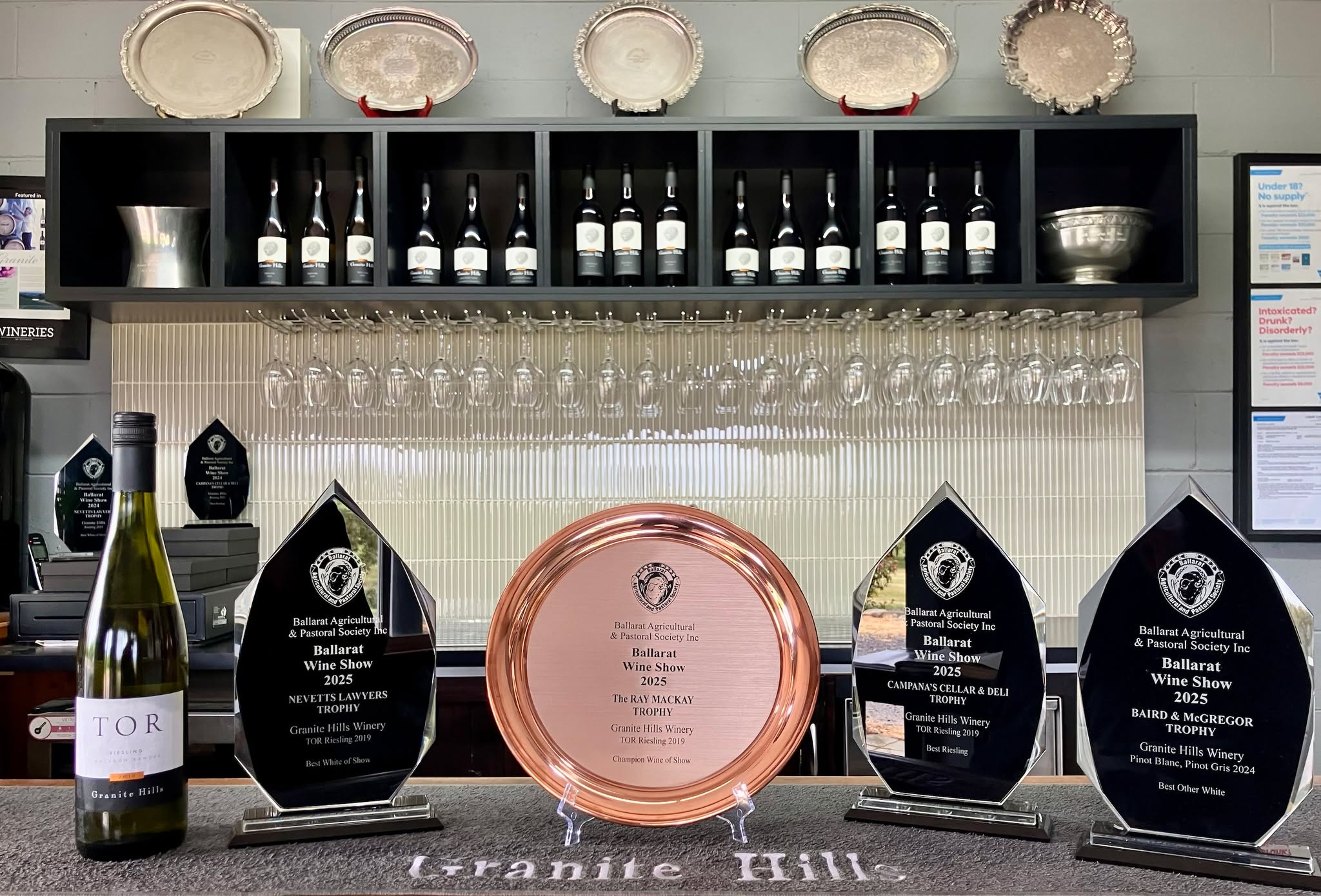 A great result at the 40th @ballaratwineshow our 2019 TOR Riesling was awarded Best Riesling, Best White Wine and Champion Wine of Show, with the 2023 Pinot Blanc taking out Best Other White.
Our thanks to the Chair of Judges @rockitlikearedheadjenpfeiffer, the organisers and sponsors @nevettslawyers, @campanasdeli and @bairdandmcgregorlawyers for their ongoing support of regional winemaking.
.
.
.
.
.
#macedonrangeswine #visitmacedonranges #macedonrangesnaturallycool #visitvictoria #daylesfordmacedonrangestourism #daylesfordmacedonranges #daylesfordmacedonlife #lancefield #cobaw #explorevictoria #countryvictoria #macedonranges #granitehills #granitehillswinery #victorianwine #wineaustralia #macedonrangeswinery #2019torriesling #2023pinotblanc #ballaratwineshow #coolclimatewine #awardwinningwine