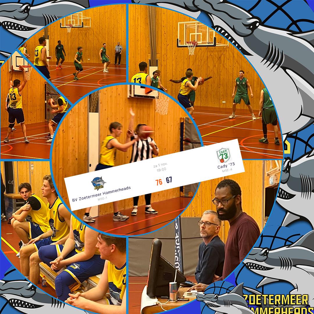 MSE1 sluit een lekkere basketbaldag in eigen hal in stijl af. Onder leiding van twee prima scheidsrechters werd de leuke en sportieve tegenstander Cady ‘73 verslagen. #basketball #123HAMMERTIME #HereToPlay #HereToStay #basketbal #ZoetermeerHammerheads #Zoetermeer #zoetermeerenomstreken #zoetermeerbasketbal