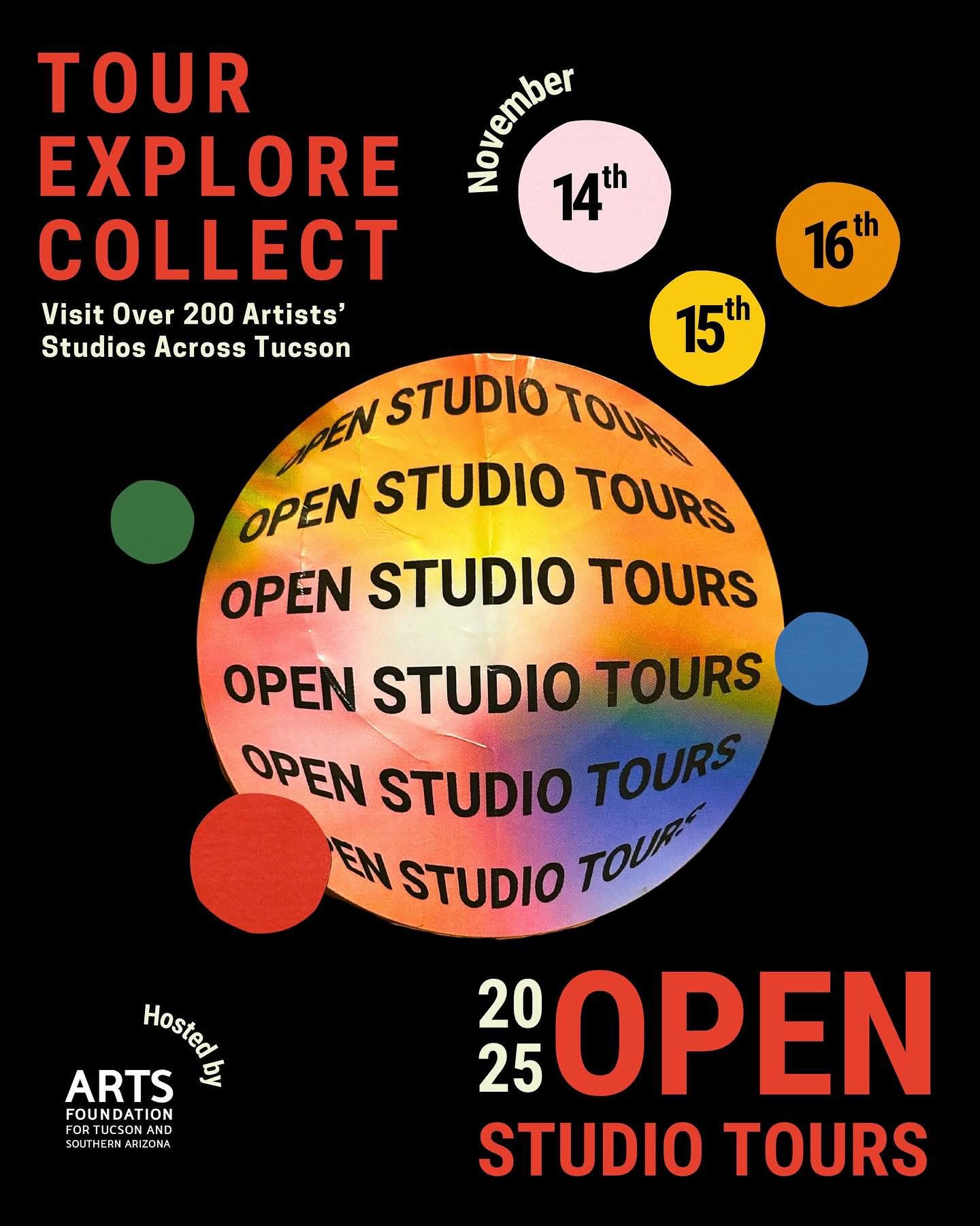 Would love to see you this weekend, full list of artists & their locations @ artsfoundtucson.org. We are located 2967 N Alvernon Way Tucson AZ 85712 10-4 each day