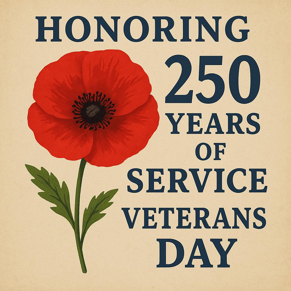 Today, we honor all who have worn the uniform of our nationāthose who stood ready to defend freedom wherever duty called.
For 250 years, their courage and sacrifice have safeguarded the ideals we hold dear.
This Veterans Day, we carry their legacy forward with gratitude that can never be repaid. šŗšøā