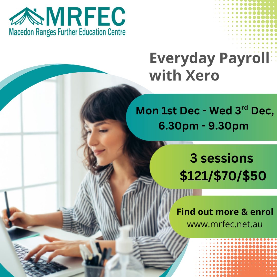 Still trying to cross off some New Year's Resolutions? Looking to upskill or test the waters in a new career pathway?
We've got you covered with our pre-accredited training powered by Learn Local 🥳
💻 Everyday Payroll with Xero - starts Monday the 1st of December! *NEW DATE*
☕ Barista - ran by the amazing @rafaels_coffee! Starts Monday the 8th of December. *NEW DATE*
💸 Bookkeeping Made Easy with Xero - starts Monday the 8th of December. *NEW DATE*
You are eligible for the subsidised full fee (the centre price on each) if you:
✅ are aged 18 years and over (or not attending school - contact us if you're under 18 for further details)
✅ are an Australian or New Zealand citizen, Australian permanent resident or hold any humanitarian, protection, or refugee visa in Australia.
✅ complete all required ACFE paperwork prior to enrolment - essentially just our enrolment form, and some pre and post study questionnaires.
If you have any questions, please don't hesitate to reach out. We are always happy to help and to clarify any details about our courses 😁
For further information and online enrolment, head to our website www.mrfec.net.au, email us at enquires@mrfec.net.au, call us on 03 5428 3799 or pop in to say hello at our office! 😁
Please note: Course commencement is subject to sufficient enrolments - minimum and maximum class sizes apply to all courses. In the event of a course cancellation, all fees will be refunded in full by direct payment to your nominated bank account.