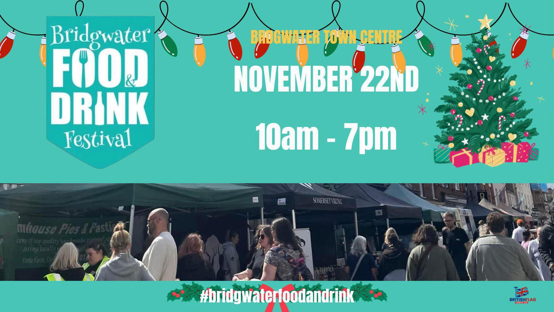 Sat 22nd we will be a #bridgwaterfoodanddrinkfestival
10am-7pm
With lots of stalls and food great for Christmas Gifts
