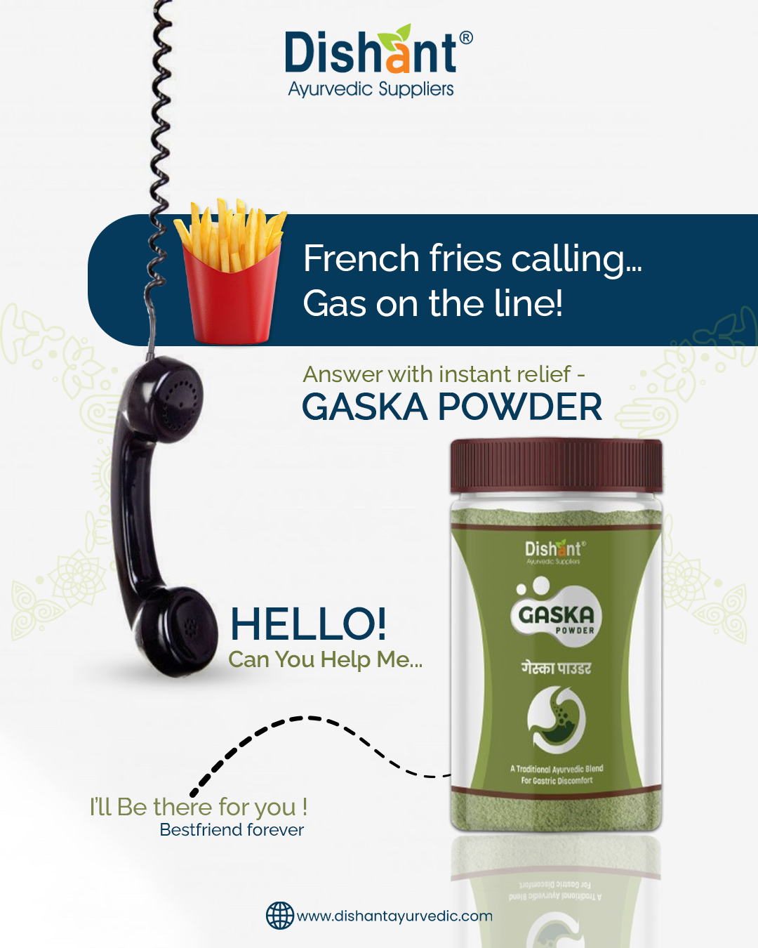 When your favorite fries turn into a gas emergency, who do you call?
Your Ayurvedic best friend — Dishant Ayurvedic’s Gaska Powder.
Formulated with traditional herbs, it brings instant relief from gas, acidity, and bloating — so you can enjoy every bite without the after-burn.
Because good food shouldn’t come with discomfort.
Your digestion’s new BFF — Gaska Powder.
Explore now at www.dishantayurvedic.com
Contact us: +91 9428360333
#DishantAyurvedic #HolisticHealingJourney #ayurvedicdoctors #AyurvedaCare #AhmedabadEvents #Shilajit #HolisticCare #health #NaturalWellness #healthcampaign #frenchfries #gaslighting #BloatingRelief #herbalife #burnout #ahmedabad