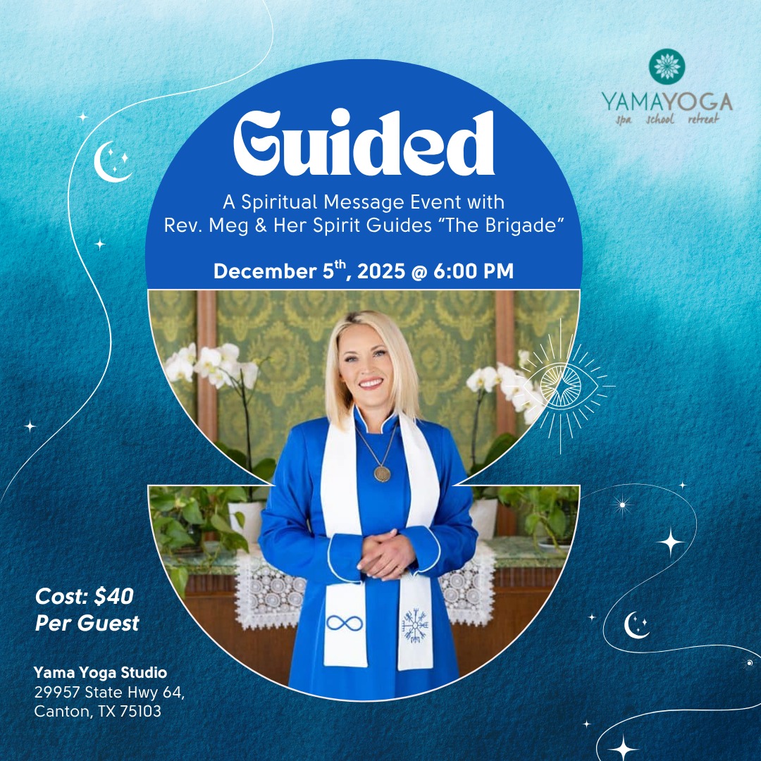 If you’ve been seeking clarity, guidance, or connection with Spirit, this event is for you.
Join Rev. Meg and The Brigade for a powerful channeling experience inspired by the work of Esther Hicks and Daryl Anka.
Ask your questions directly or sit back and receive the message Spirit believes is most aligned for you.
Every message shared is delivered with the intention of helping you move around your Ego and toward a more empowered, joyful human experience—even if not every attendee receives an individual message.
Location: Yama Yoga Studio
Date & Time: Friday, Dec. 5th @ 6 PM
Cost: $40 Per Attendee
Doors open at 5:45pm. Please arrive before 6:00pm and silence your phones.
This event will be recorded. Your voice may be captured, though cameras will be positioned to avoid faces when possible.
Click the link in our bio to sign up & reserve your spot!