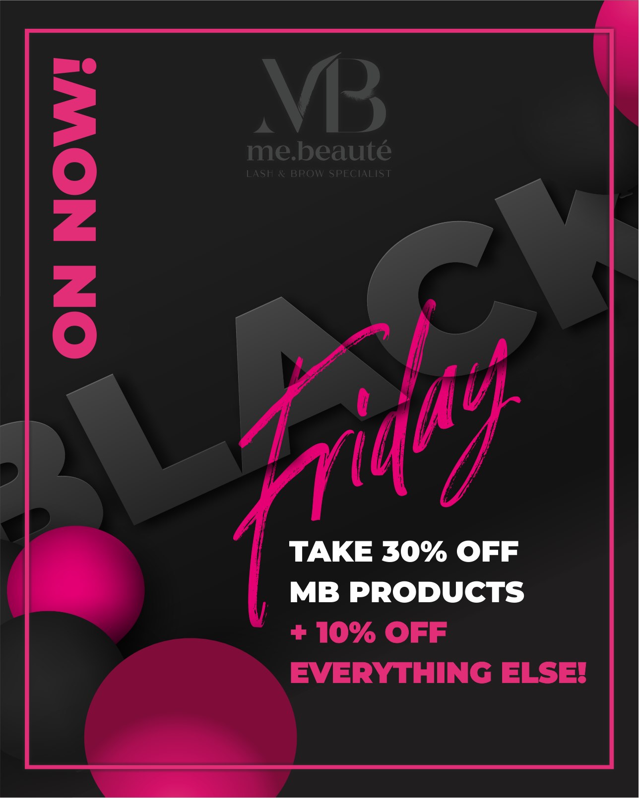 Black Friday is LIVE and the deals are TOO good 👀
🖤 30% off Me Beaute
🖤 10% off sitewide
Limited time. Limited stock.
Go, go, go!