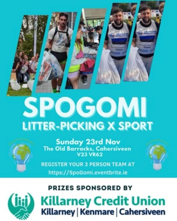 Absolutely thrilled to be hosting with Cahersiveen Tidy Town's and @@aspirefitness_2020 the first ever official Spogomi Ireland event here in Cahersiveen.
Teams are registered, rules being sent and we are all hoping for reasonable weather!
Also big thank you to @killarneycreditunion1 for sponsoring the event with €500 worth of vouchers for prizes for the top teams (over and under 14s Categories)
Caherciveen Credit Union @theskelligcoast