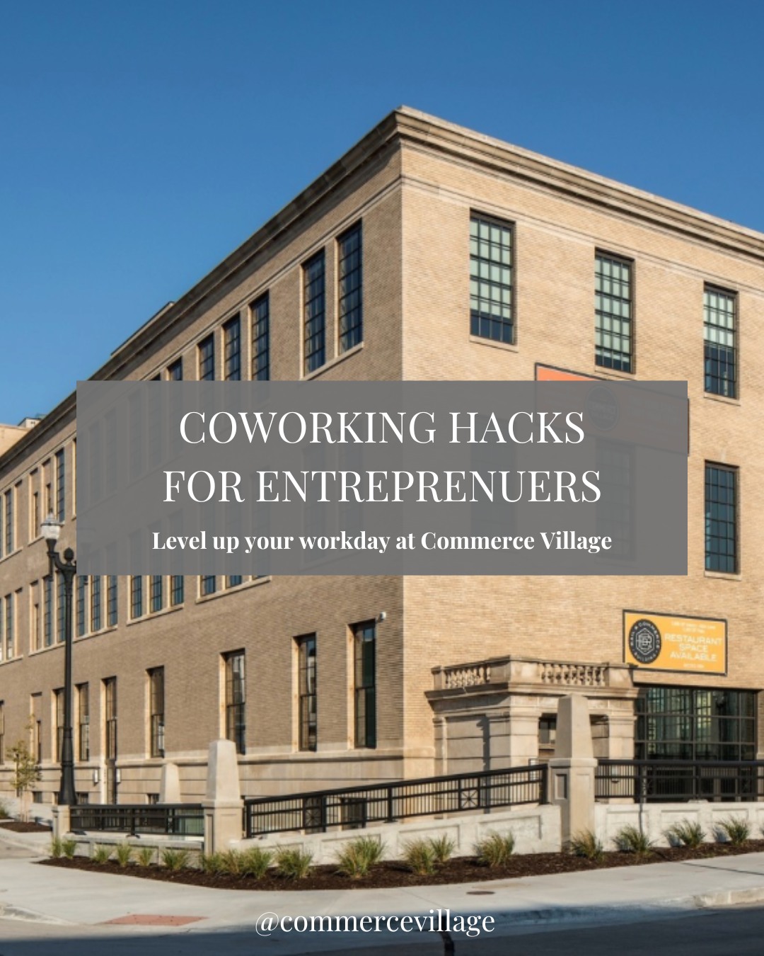 Level up your workday with these coworking hacks straight from the Commerce Village community. Better focus smarter networking and more intentional work habits start right here.
Save this for your next productive day and come see the space for yourself.
#CoworkingCommunity #ZeroCarbon #RenewableEnergy #smallbusinesssupportingsmallbusiness #GreenBuilding #EntrepreneurLife #DowntownOmaha