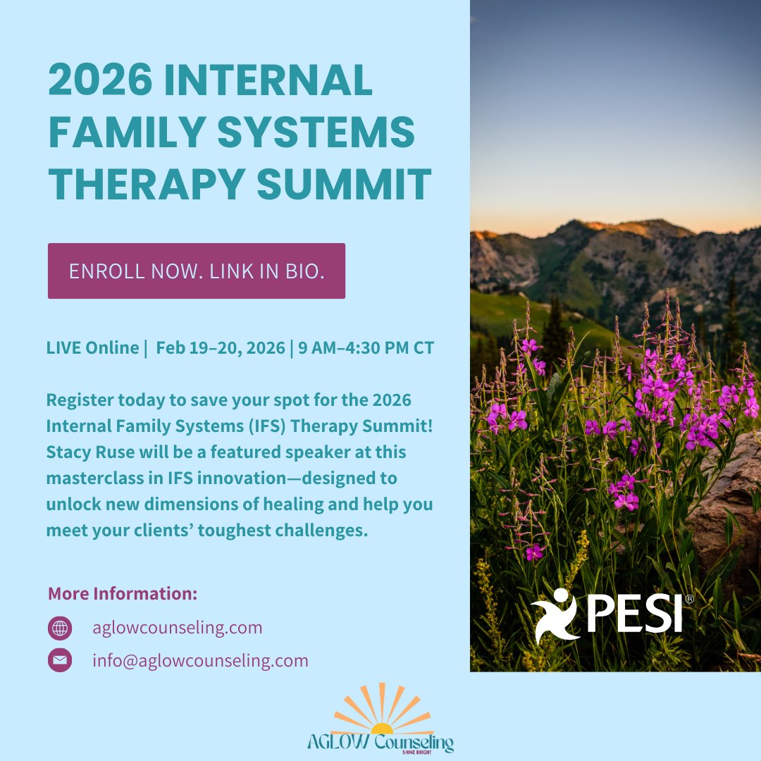 Register today to save your spot for PESI’s 2026 Internal Family Systems (IFS) Therapy Summit! 🏔️
I’m honored to be a featured speaker at this masterclass in IFS-inspired innovation—designed to unlock new dimensions of healing and help you meet your clients’ toughest challenges.
LIVE Online 📅 Feb 19–20, 2026 | 9:00 AM–4:30 PM CT
🔗 Register at the link in my bio!