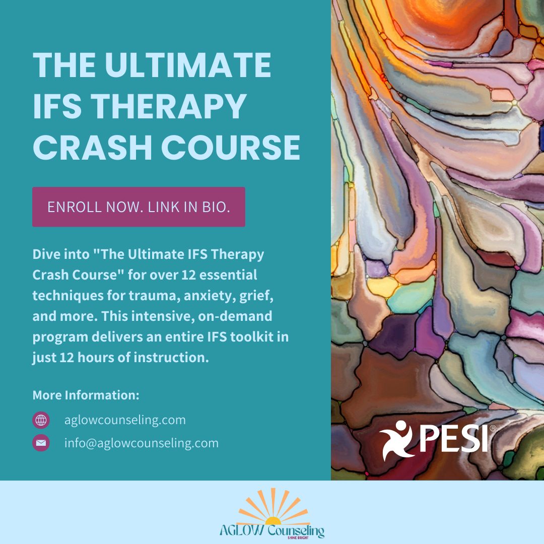 🦋 Therapists: Master powerful Parts Work techniques & earn up to 12.25 CE hours, on your schedule! 🦋
Dive into PESI’s (I’m a featured instructor) ‘The Ultimate IFS Therapy Crash Course’ for over 12 essential techniques for trauma, anxiety, grief, and more. This intensive, on-demand program delivers an entire toolkit in just 12 hours of instruction.
Learn more & enroll today at the link in our bio!
#Partswork #TraumaHealing #TherapistTraining #AglowCounseling #CEHours