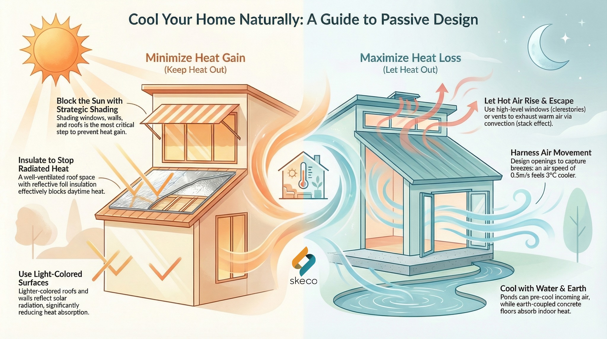 ๐ Cool Your Home Naturally on the Sunshine Coast with SKECO
Designing for our coastal climate isnโt just about aestheticsโitโs about creating homes that work with nature, not against it.
Passive design is one of the most powerful ways to keep your home naturally cooler, more comfortable, and more energy-efficient all year round.
By minimising heat gain and maximising natural ventilation, a well-designed home can stay significantly cooler without relying heavily on air-conditioning.
Here on the Sunshine Coast, that means:
โ๏ธ Strategic shading to block harsh summer sun
โ๏ธ Light-coloured materials and reflective insulation
โ๏ธ Capturing coastal breezes with smart window placement
โ๏ธ Allowing hot air to rise and escape through high-level vents
โ๏ธ Using water, landscaping and thermal mass to stabilise indoor temperatures
At SKECO, we integrate passive design principles into every projectโfrom the first sketch to the final plans. Whether you're building new or renovating, we help you create a home that looks beautiful and performs beautifully.
If you're ready to design a home that naturally stays cooler, feels more comfortable, and reduces energy costs, weโd love to help.
Send us a message to start your Sunshine Coast passive design journey. ๐ฟ๐กโจ
WWW.SKECO.COM.AU