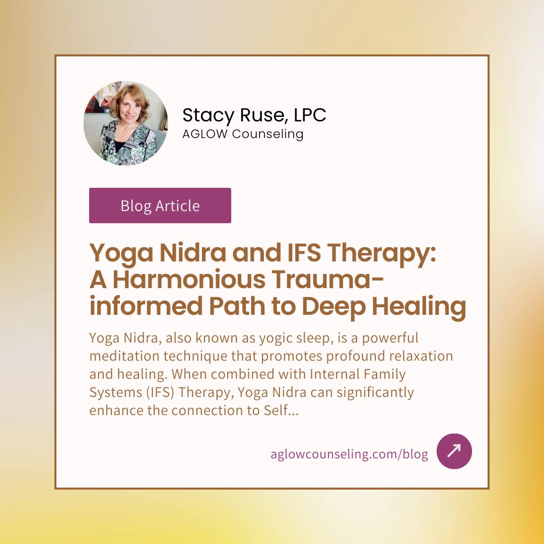 How can you enhance your connection to Self, foster inner collaboration, and liberate protectors from extreme roles? Our blog article, “Yoga Nidra and Parts Work Therapy: A Harmonious Trauma-informed Path to Deep Healing," explores the powerful synergy between Yoga Nidra and parts therapy.
Learn how this trauma-informed approach blends profound relaxation with parts work, creating a sacred space for healing and integration.
👉 Read the full blog at the link in our bio, and if you want to experience Yoga Nidra, check out our YouTube channel for on-demand sessions!
#YogaNidra #Partswork #TraumaInformed #AglowYoga #AglowCounseling