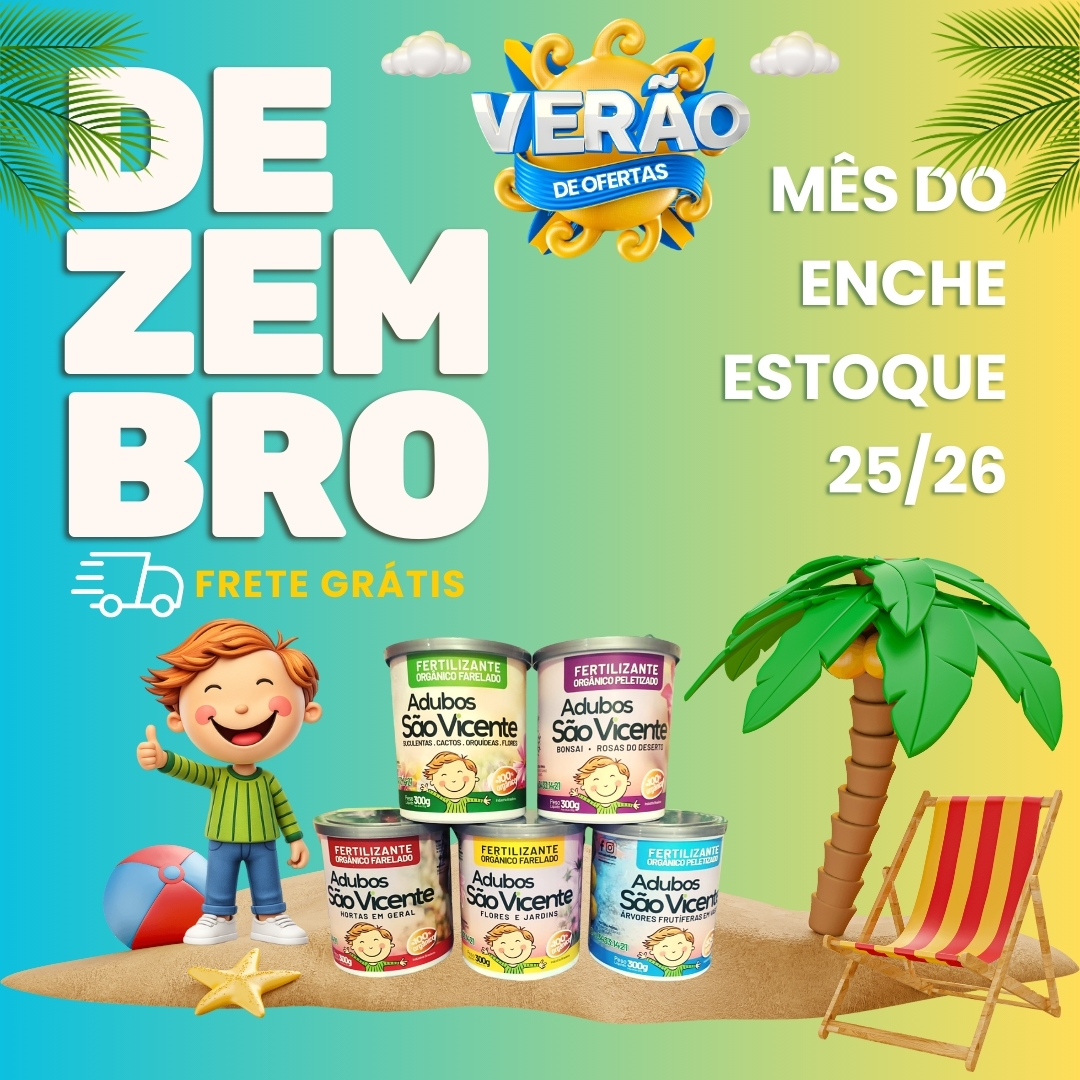 🌱 Mês do Enche Estoque – Virada 25/26 | Adubos São Vicente 🌱
Chegou a hora de garantir o melhor planejamento para o próximo ciclo! A Adubos São Vicente lança o Mês do Enche Estoque, uma oportunidade especial para você abastecer sua loja com produtos de alta qualidade e começar 2026 com força total.
Durante toda a campanha, você conta com:
✅ Condições comerciais diferenciadas
✅ Linhas completas de fertilizantes orgânicos e especiais
✅ Garantia de estoque para atender ao aumento da demanda no início do ano
✅ Atendimento consultivo para ajudar você a montar o mix ideal
Aproveite a virada 25/26 para reforçar suas prateleiras, preparar seu negócio com antecedência e seguir crescendo ao lado de quem entende do campo.
🚀 Fale com nosso time comercial e garanta suas vantagens!
Adubos São Vicente – Nutrição que transforma resultados. 🌿