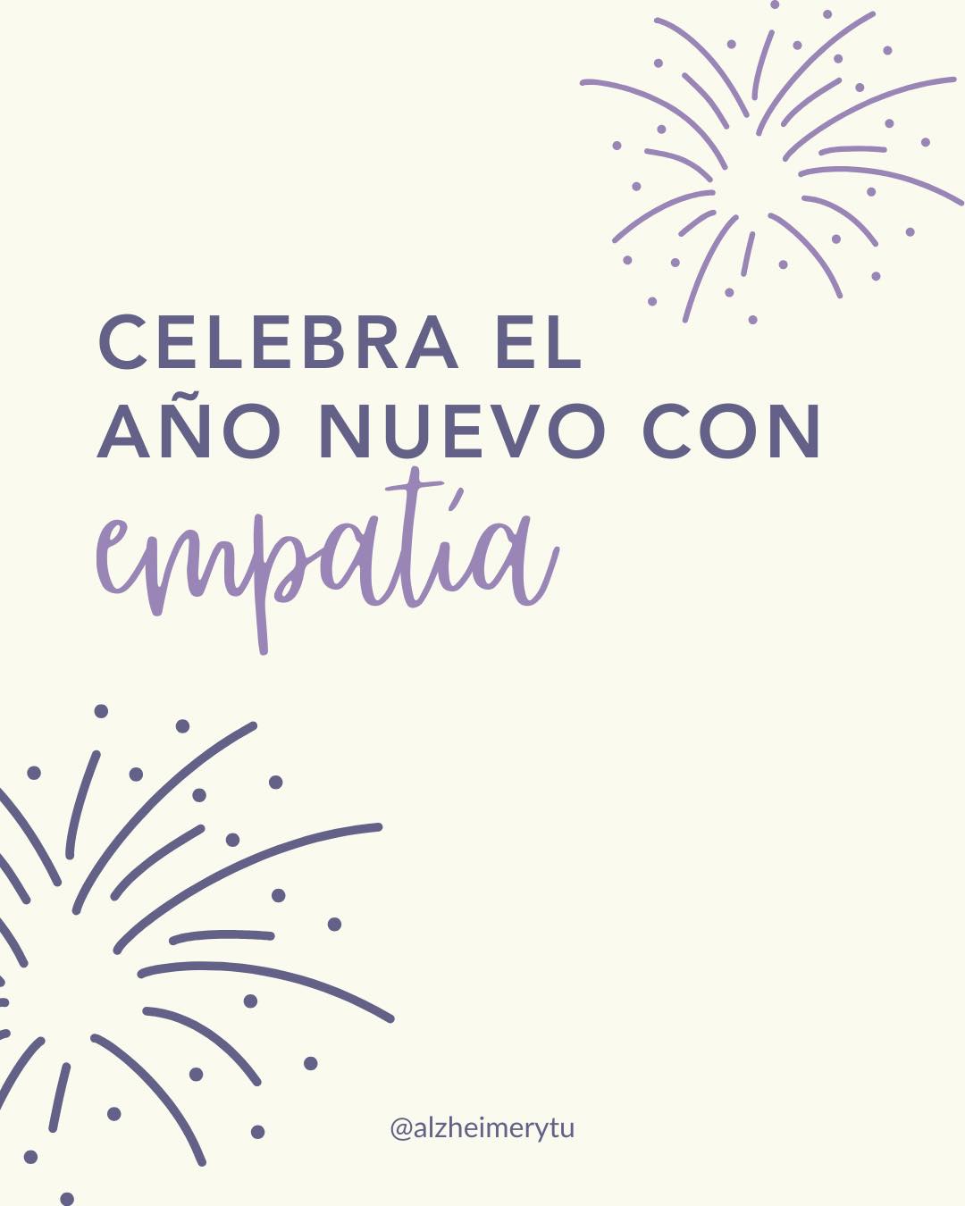 ¡Solo quedan algunas horas para que se acabe el año y recibir el 2026!
✨ Recuerda que no todos celebramos igual. Lo que puede ser divertido para ti puede ser la causa de incomodidad, sufrimiento y desorientación de un ser querido con Alzheimer.
¡Celebra el Año Nuevo con empatía! 💜
#AlzheimerYTú #AlzheimerNoEsOlvido