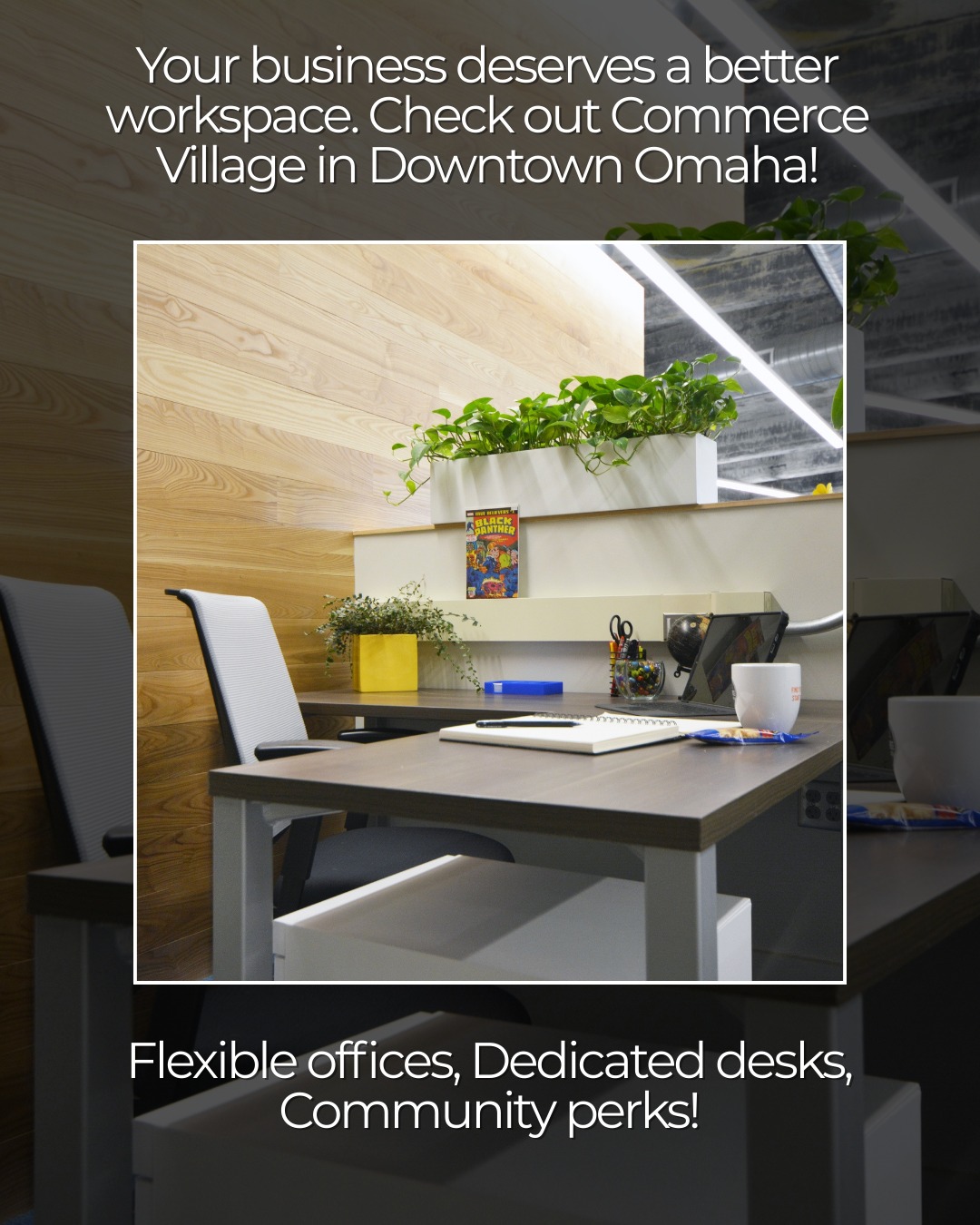 If your current workspace is holding you back it might be time for an upgrade. Commerce Village was built for professionals who want more from their workday.
Come tour the space and step into a better way to work.
#EntrepreneurLife #ZeroCarbon #RenewableEnergy #DowntownOmaha #CoworkingCommunity #smallbusinesssupportingsmallbusiness #GreenBuilding