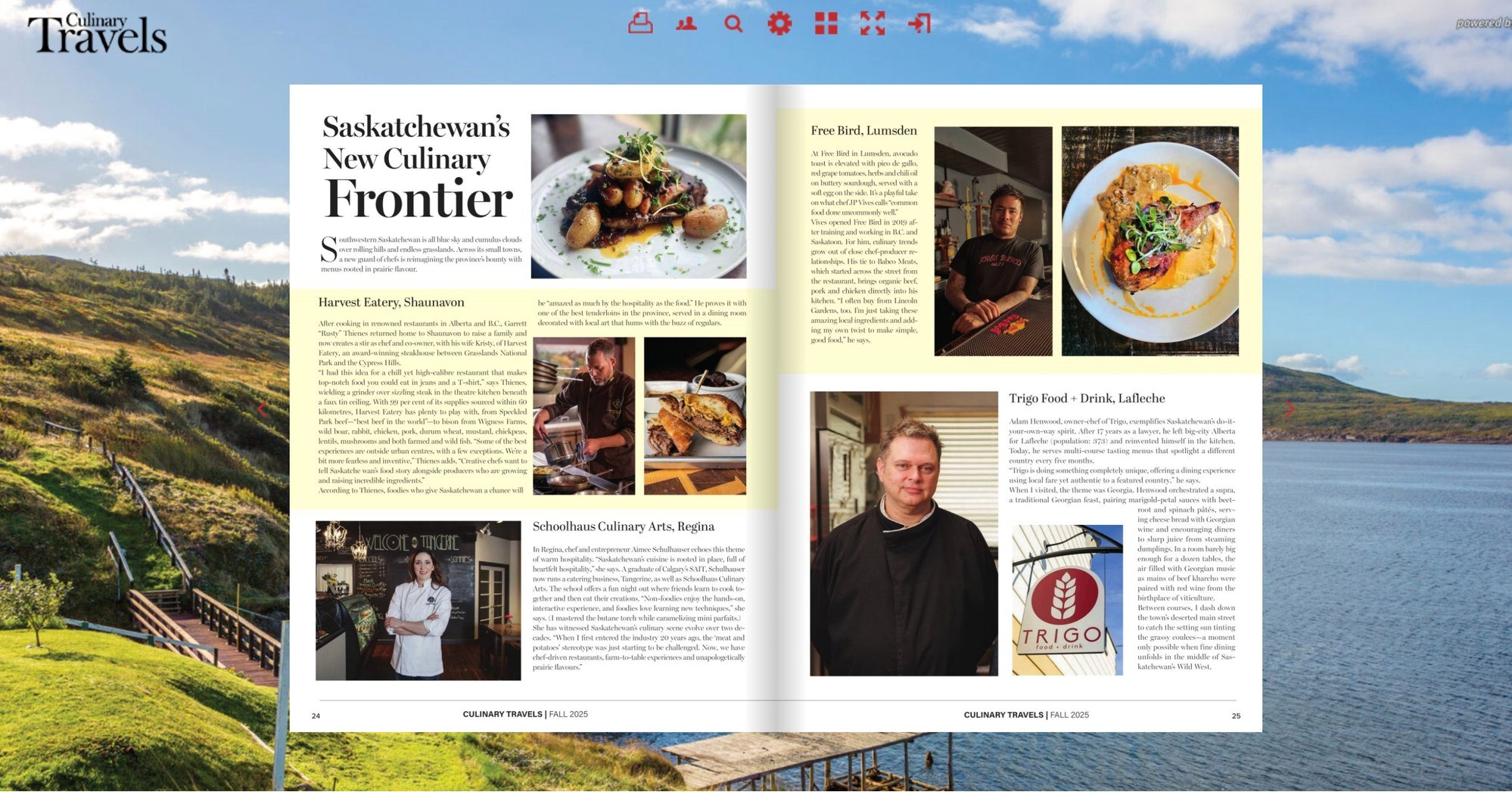 We're honored to be included in Culinary Travel's latest issue alongside our friends at @myschoolhaus @freebird_est19 @trigo_restaurant!
{excerpt} SASKATCHEWAN'S NEW CULINARY FRONTIER
Southwestern Saskatchewan is all blue sky and cumulus clouds over rolling hills and endless grasslands. Across its small towns, a new guard of chefs is reimagining the province's bounty with menus rooted in prairie flavor.
To read the full article, visit: https://tinyurl.com/3p8th3u6
Thank you for including us @wildtripsawait