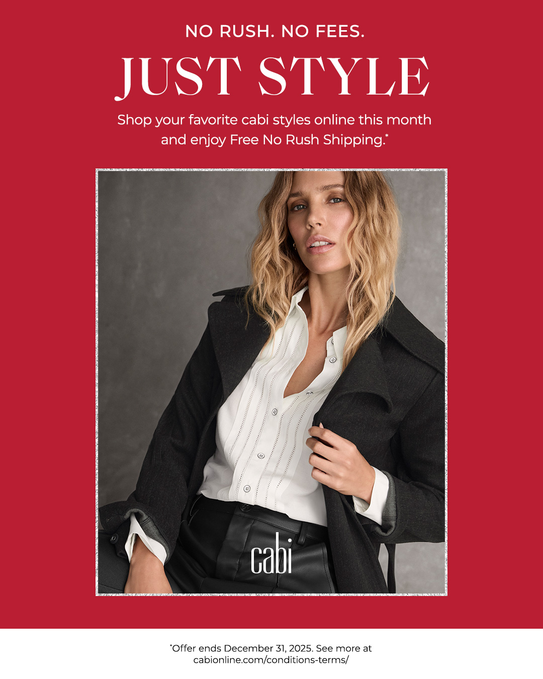 Want your gifts in time for the holidays? Shop online by 12/12 for Free No Rush Shipping to get your gifts by 12/25. Let me know if you want any suggestions—I’d love to help! #cabiclothing #cabistylist #holidayperks